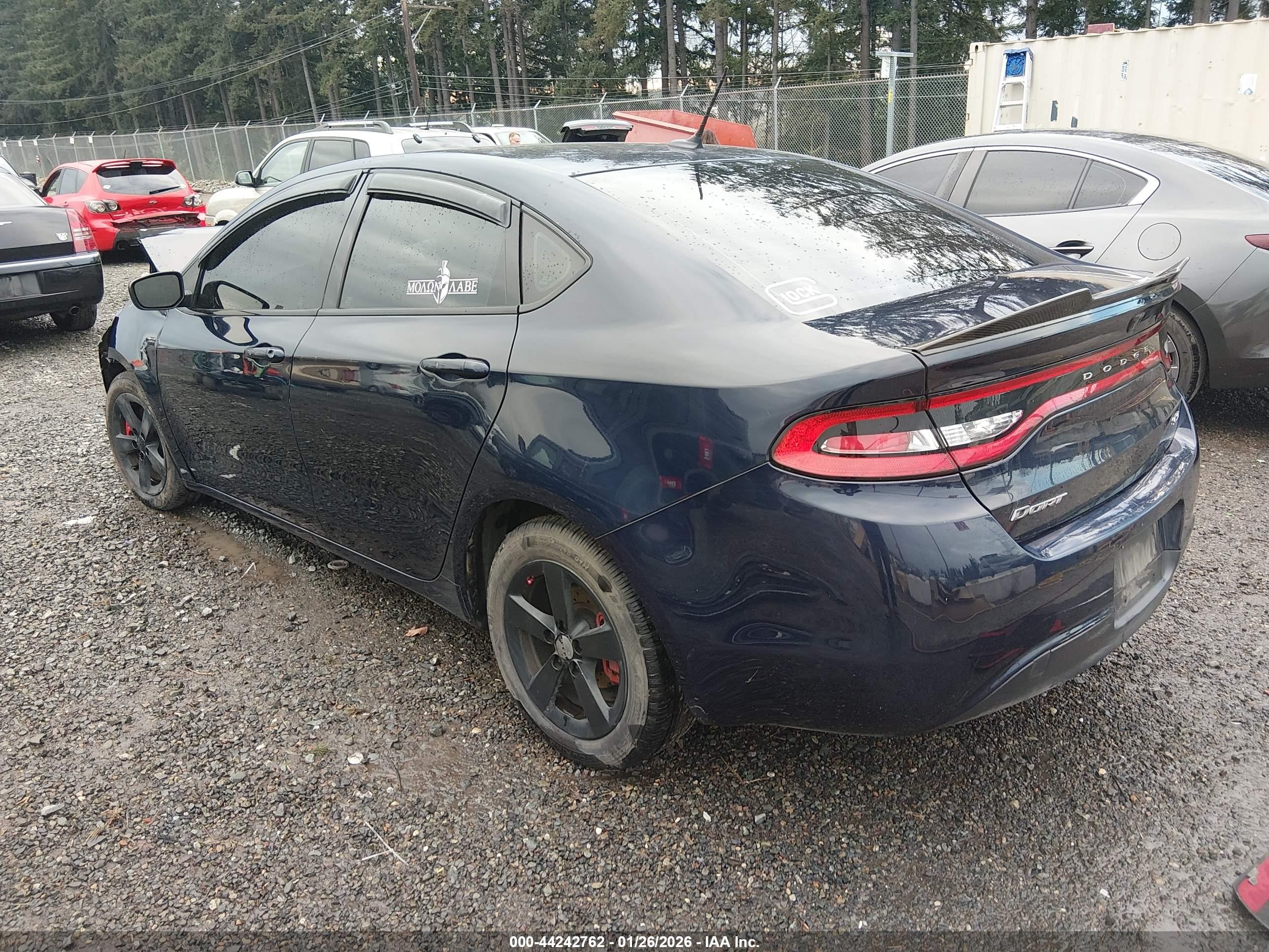 2015 Dodge Dart Sxt Blue vin: 1C3CDFBB0FD200188