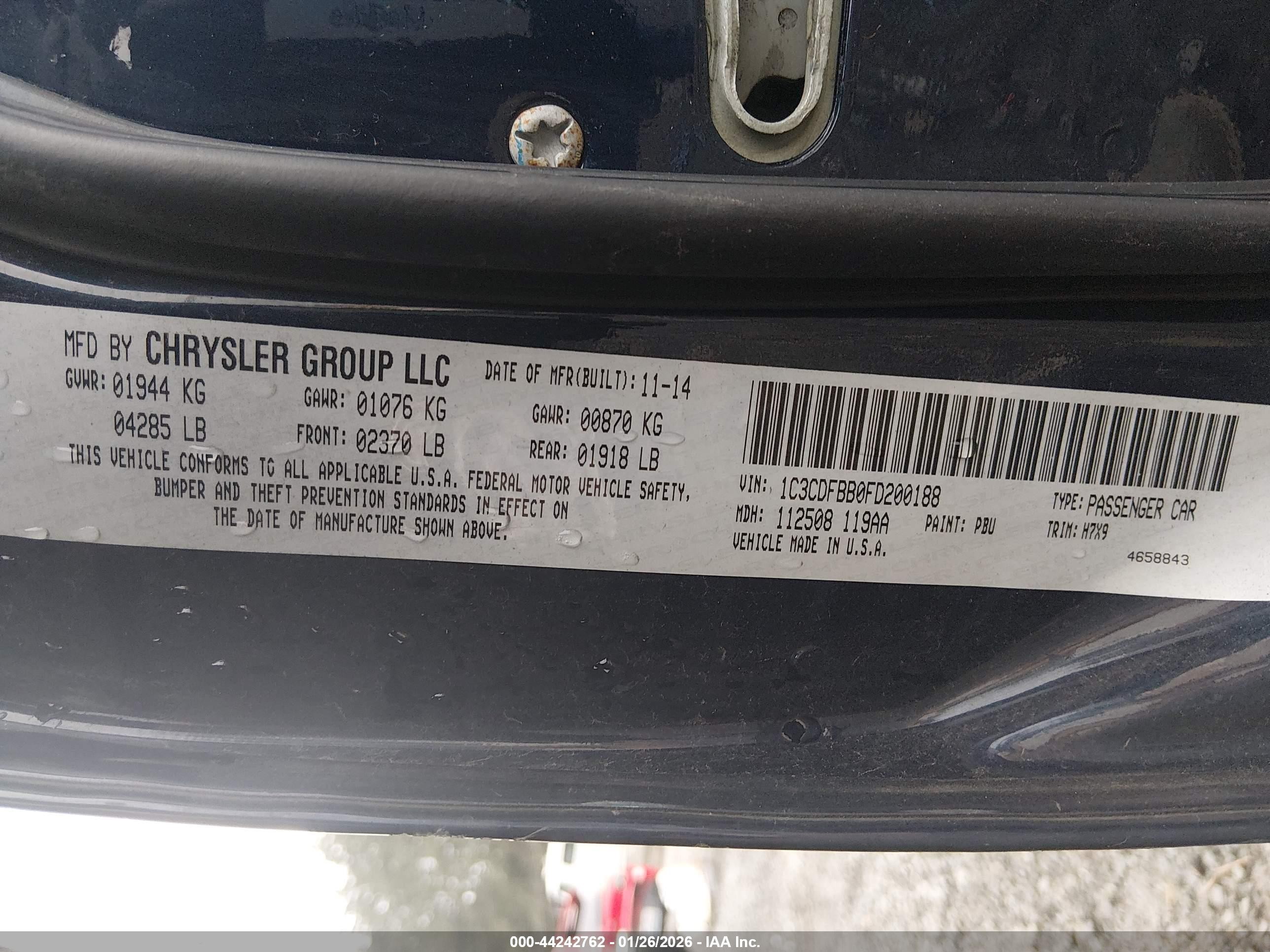 2015 Dodge Dart Sxt Blue vin: 1C3CDFBB0FD200188