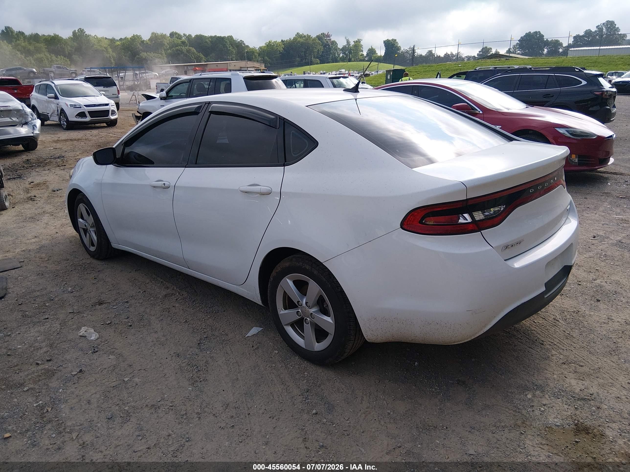 2015 Dodge Dart Sxt White vin: 1C3CDFBB0FD221834