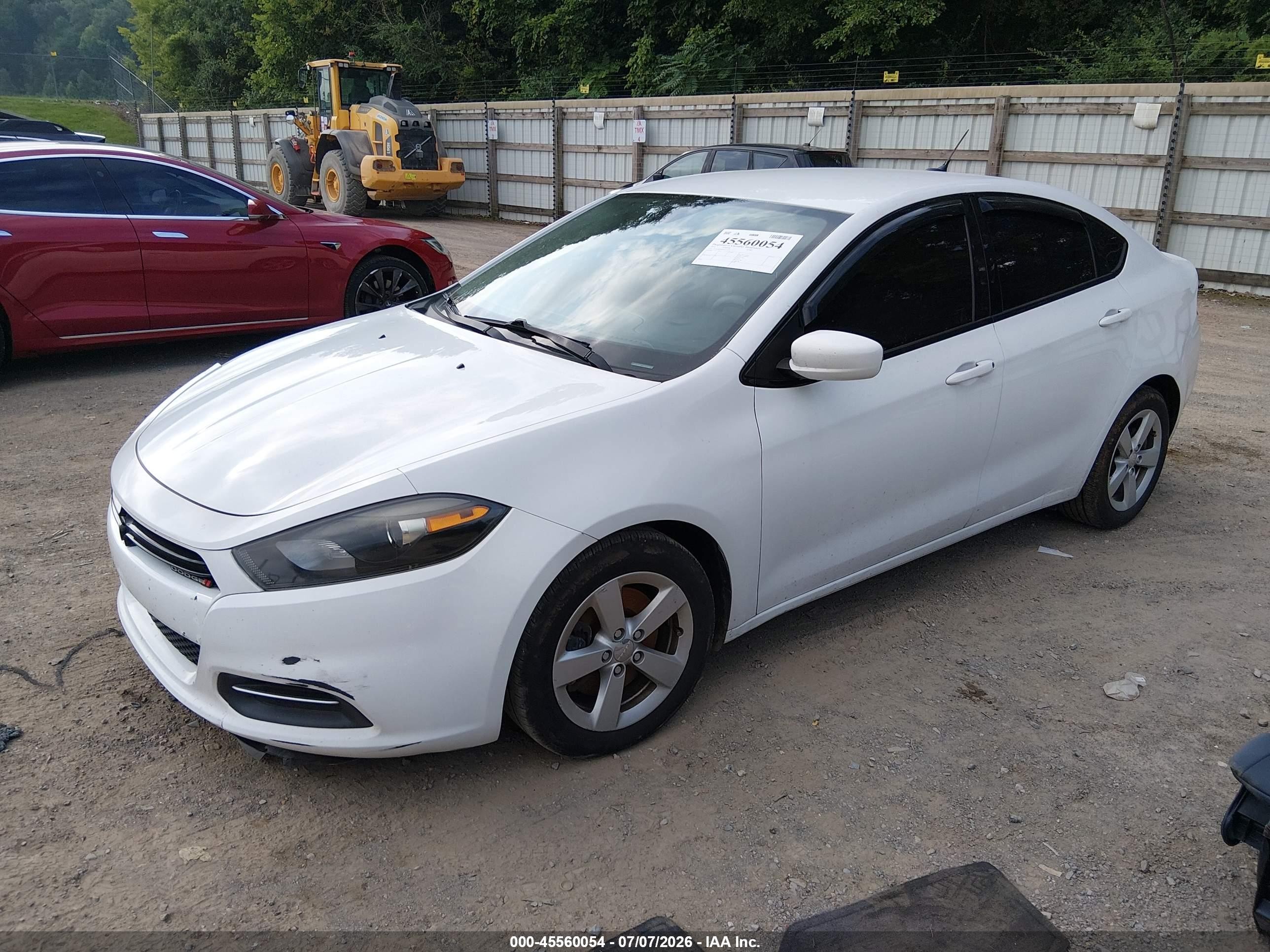 2015 Dodge Dart Sxt White vin: 1C3CDFBB0FD221834