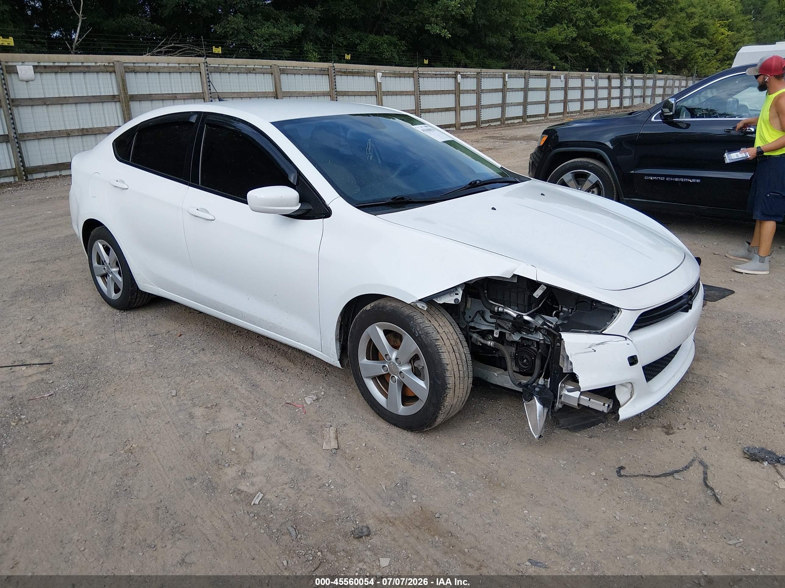 2015 Dodge Dart Sxt White vin: 1C3CDFBB0FD221834