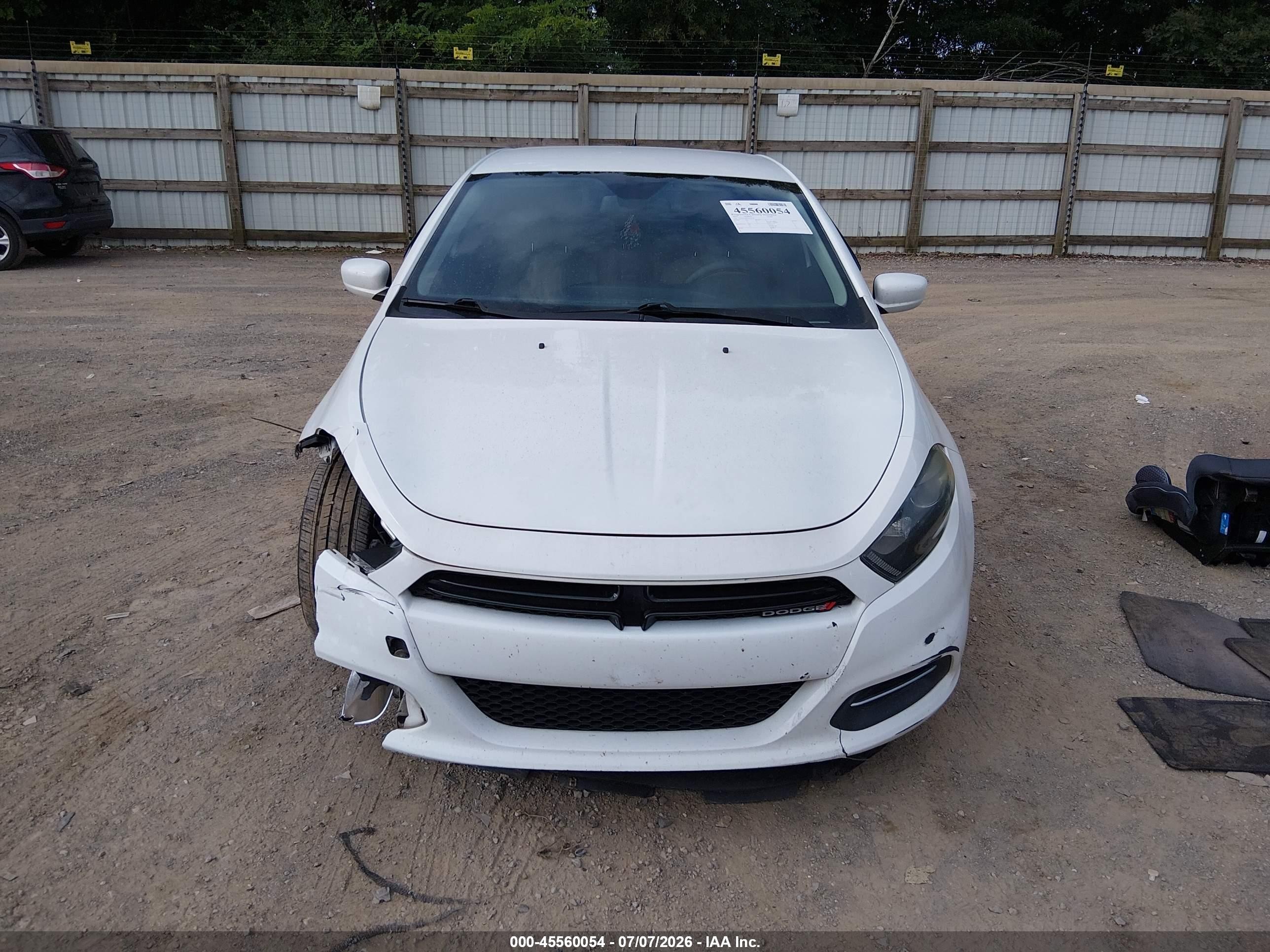 2015 Dodge Dart Sxt White vin: 1C3CDFBB0FD221834