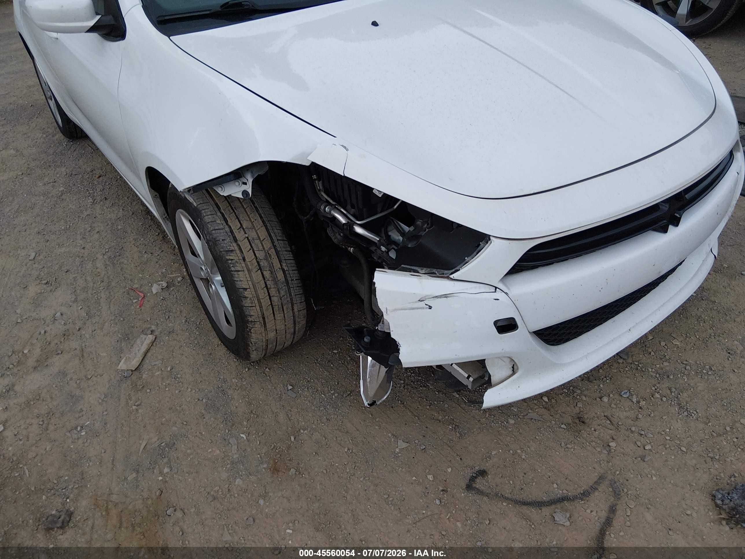 2015 Dodge Dart Sxt White vin: 1C3CDFBB0FD221834