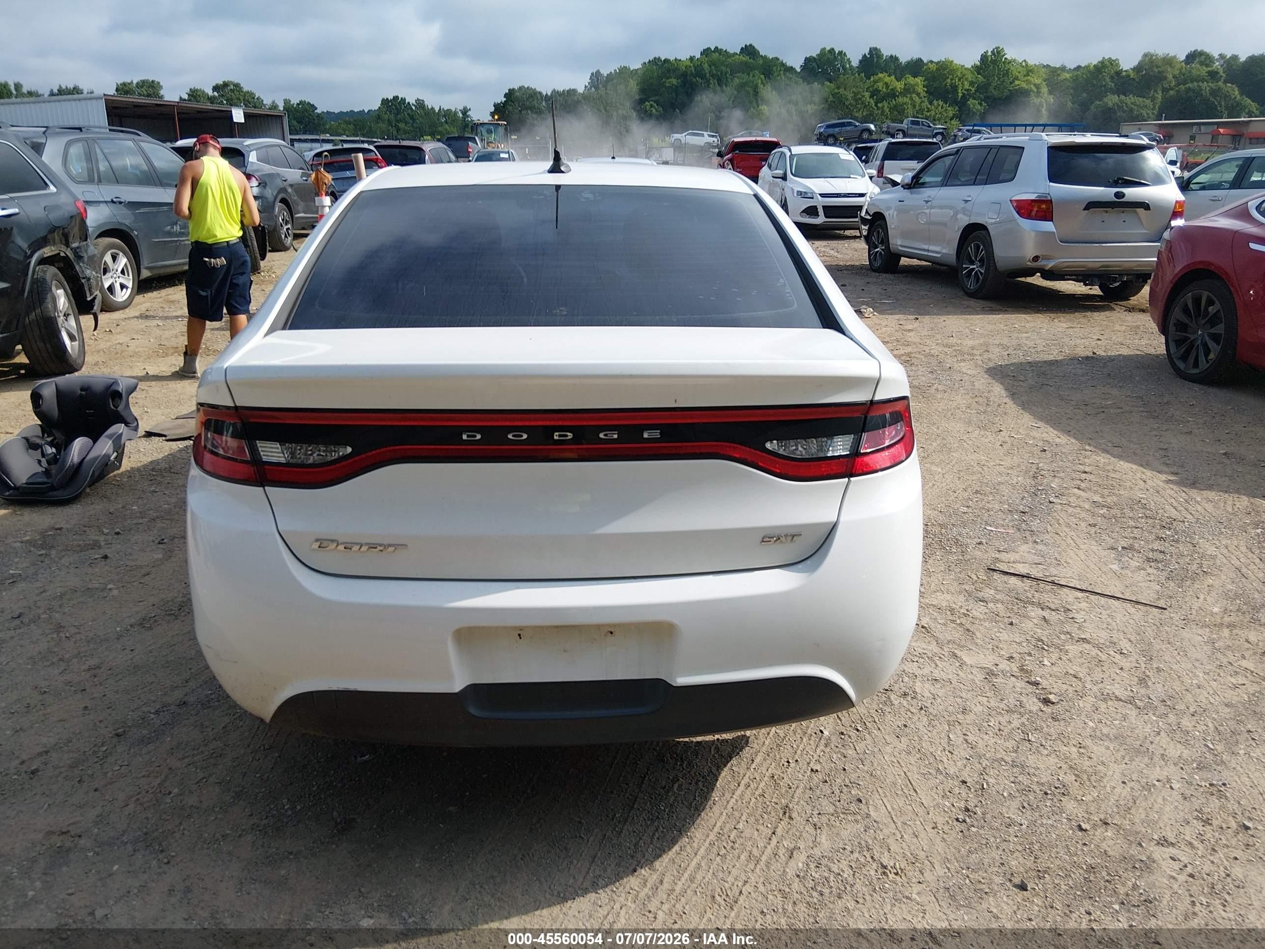 2015 Dodge Dart Sxt White vin: 1C3CDFBB0FD221834