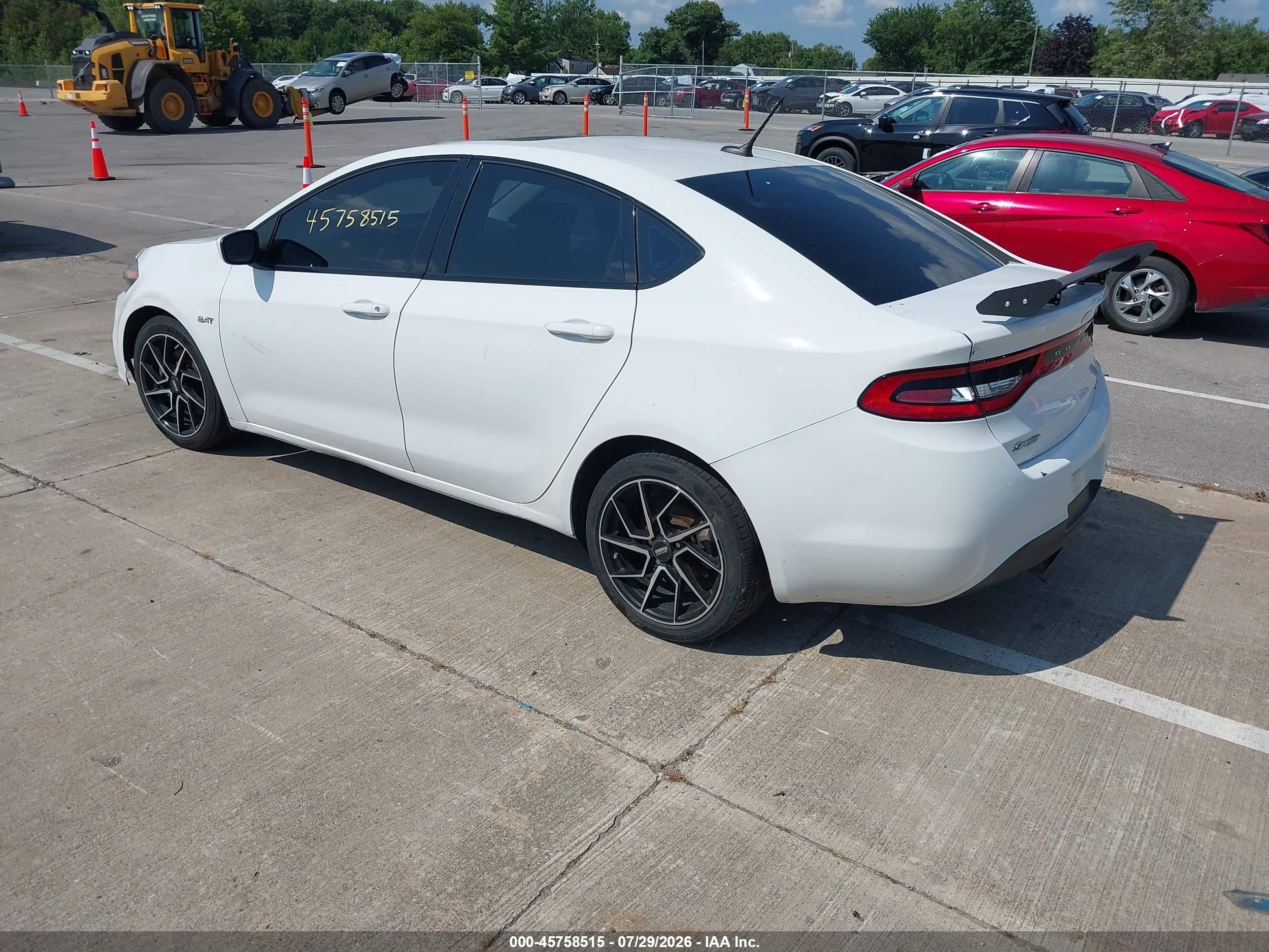 2015 Dodge Dart Sxt White vin: 1C3CDFBB0FD362418
