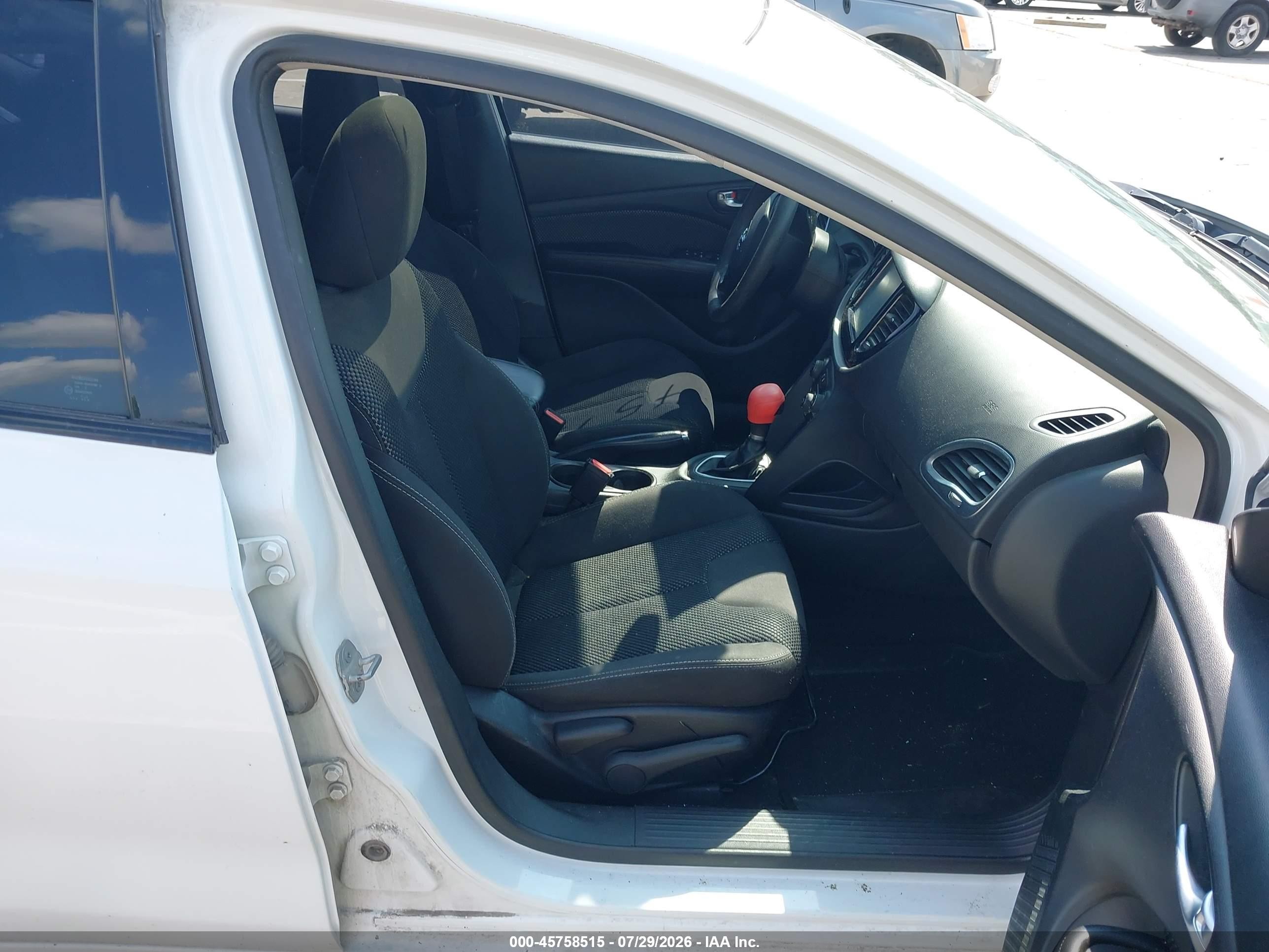 2015 Dodge Dart Sxt White vin: 1C3CDFBB0FD362418