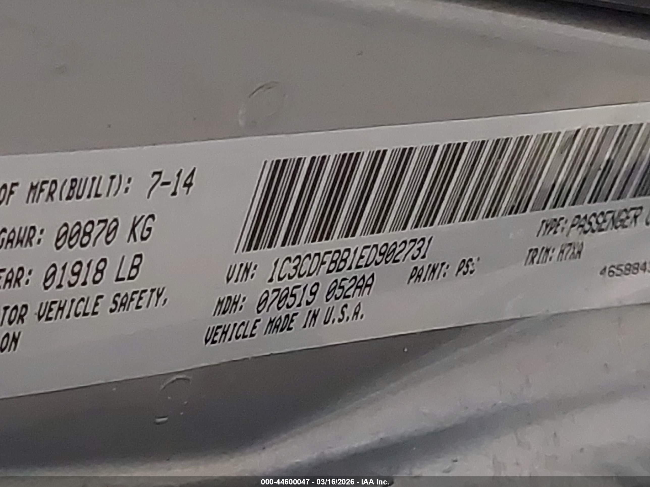 2014 Dodge Dart Sxt Серебряный vin: 1C3CDFBB1ED902731
