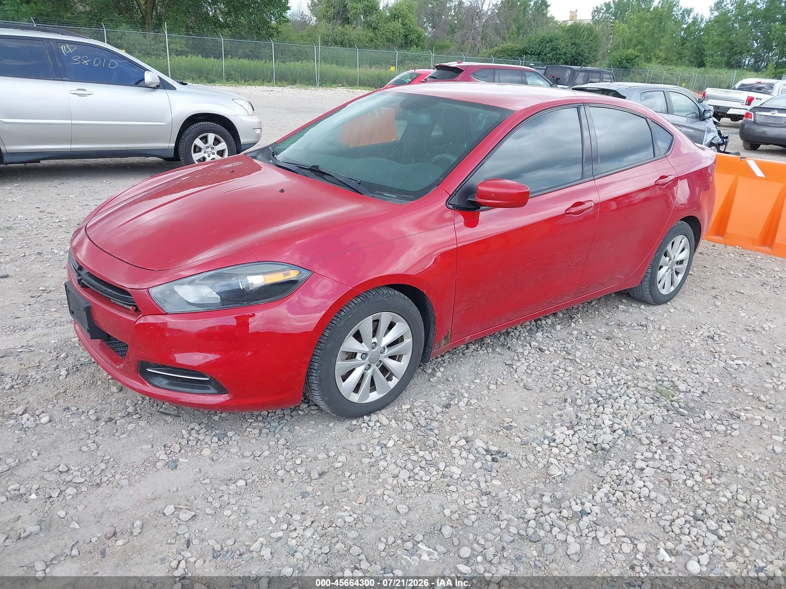 2014 Dodge Dart Sxt Red vin: 1C3CDFBB1ED913549