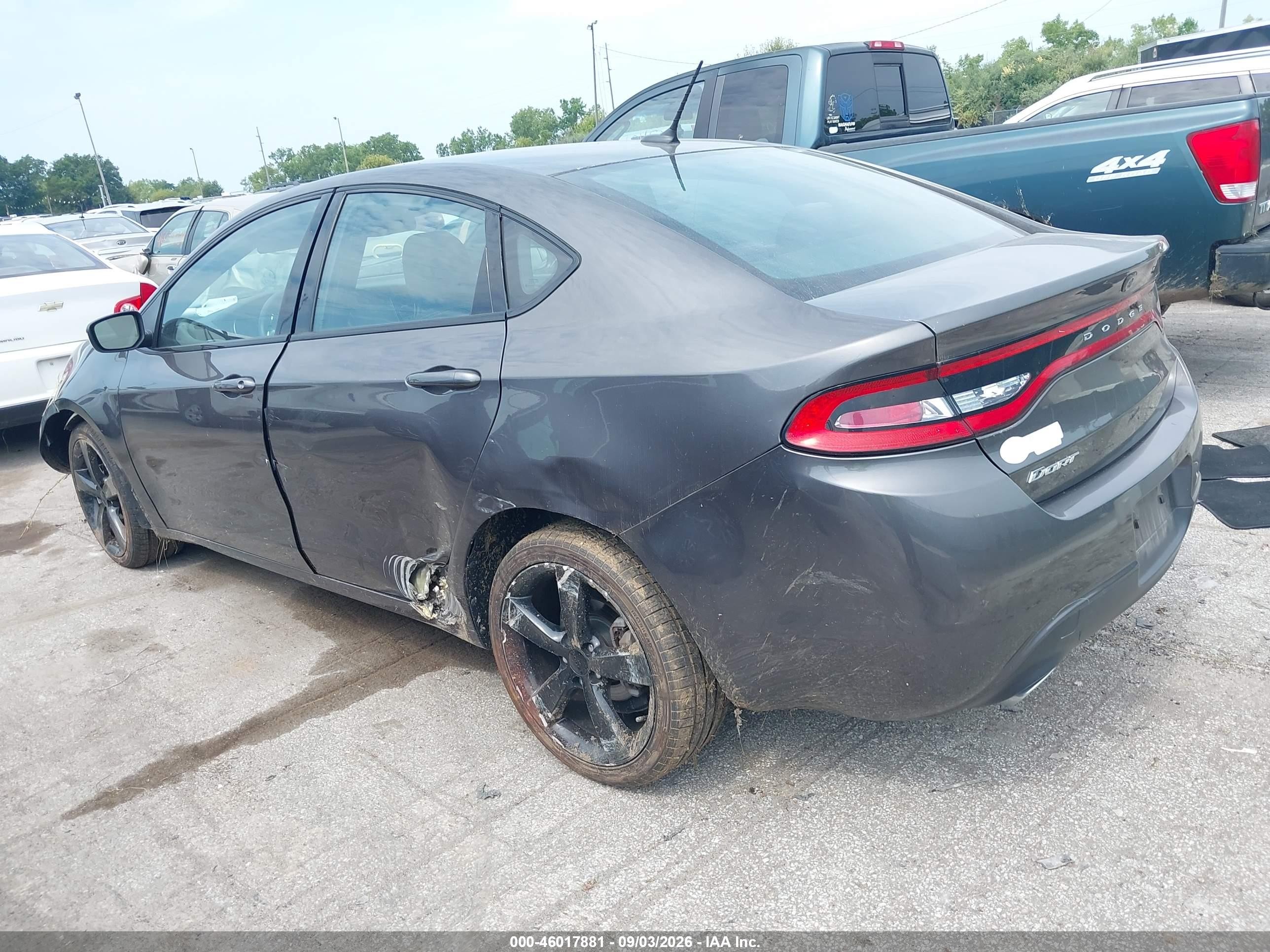 2015 Dodge Dart Sxt Gray vin: 1C3CDFBB1FD173454