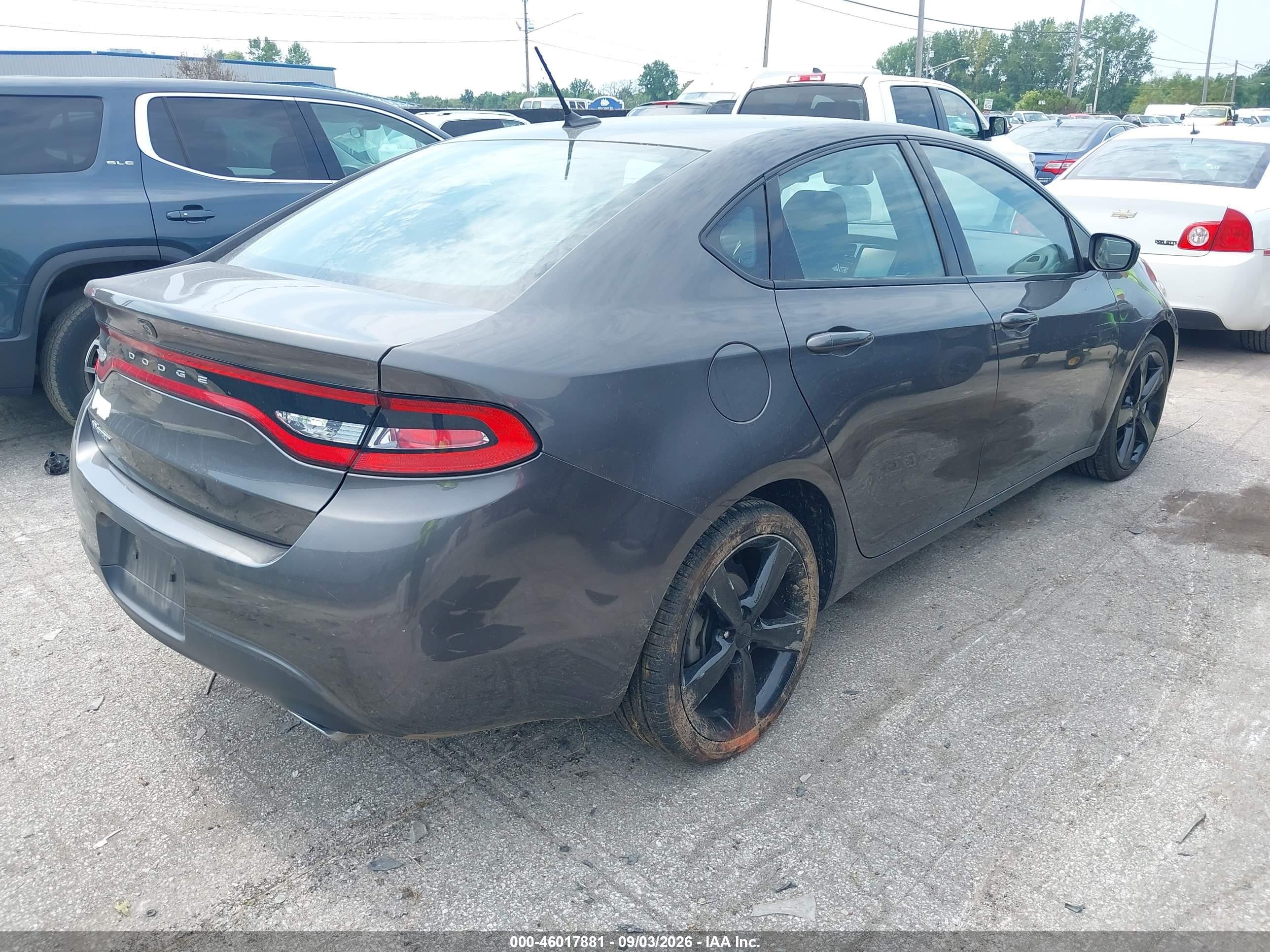 2015 Dodge Dart Sxt Gray vin: 1C3CDFBB1FD173454