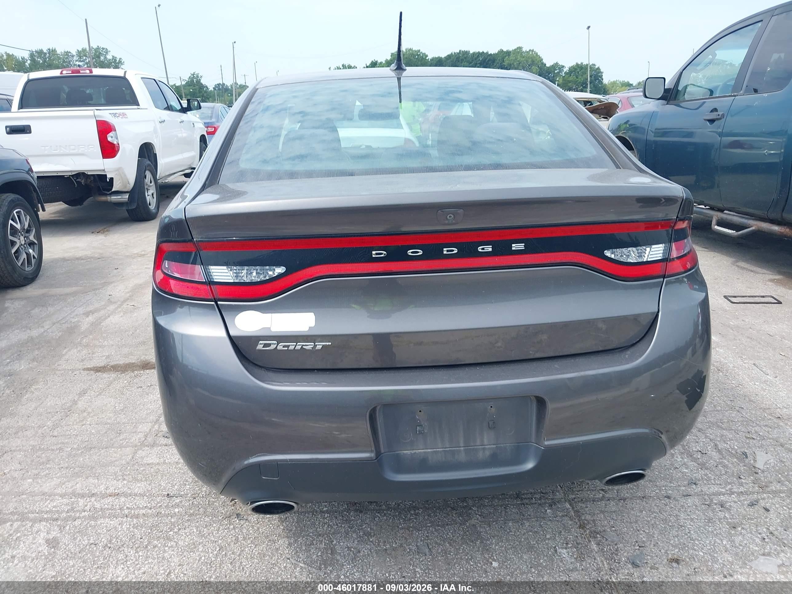 2015 Dodge Dart Sxt Gray vin: 1C3CDFBB1FD173454