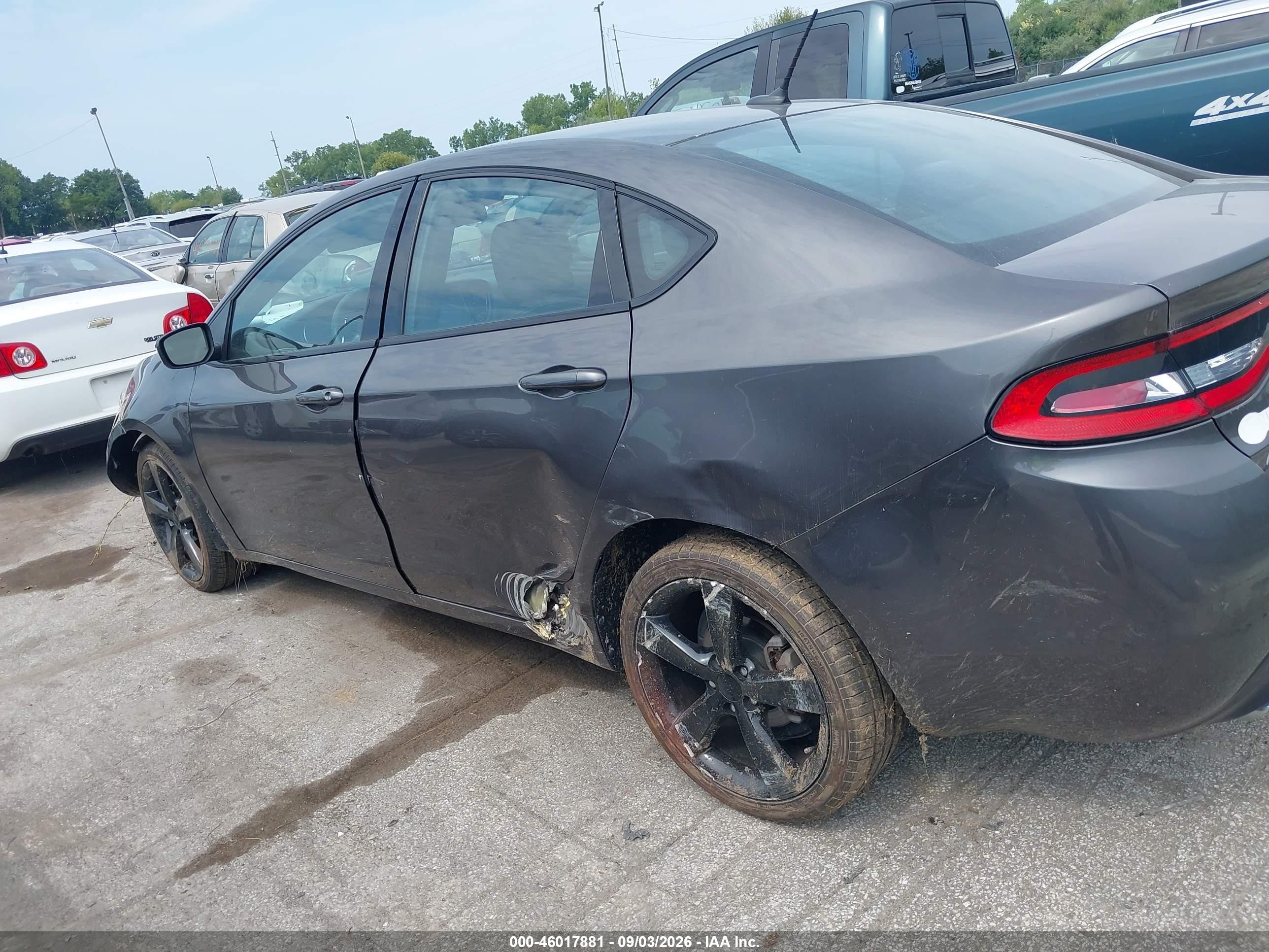 2015 Dodge Dart Sxt Gray vin: 1C3CDFBB1FD173454