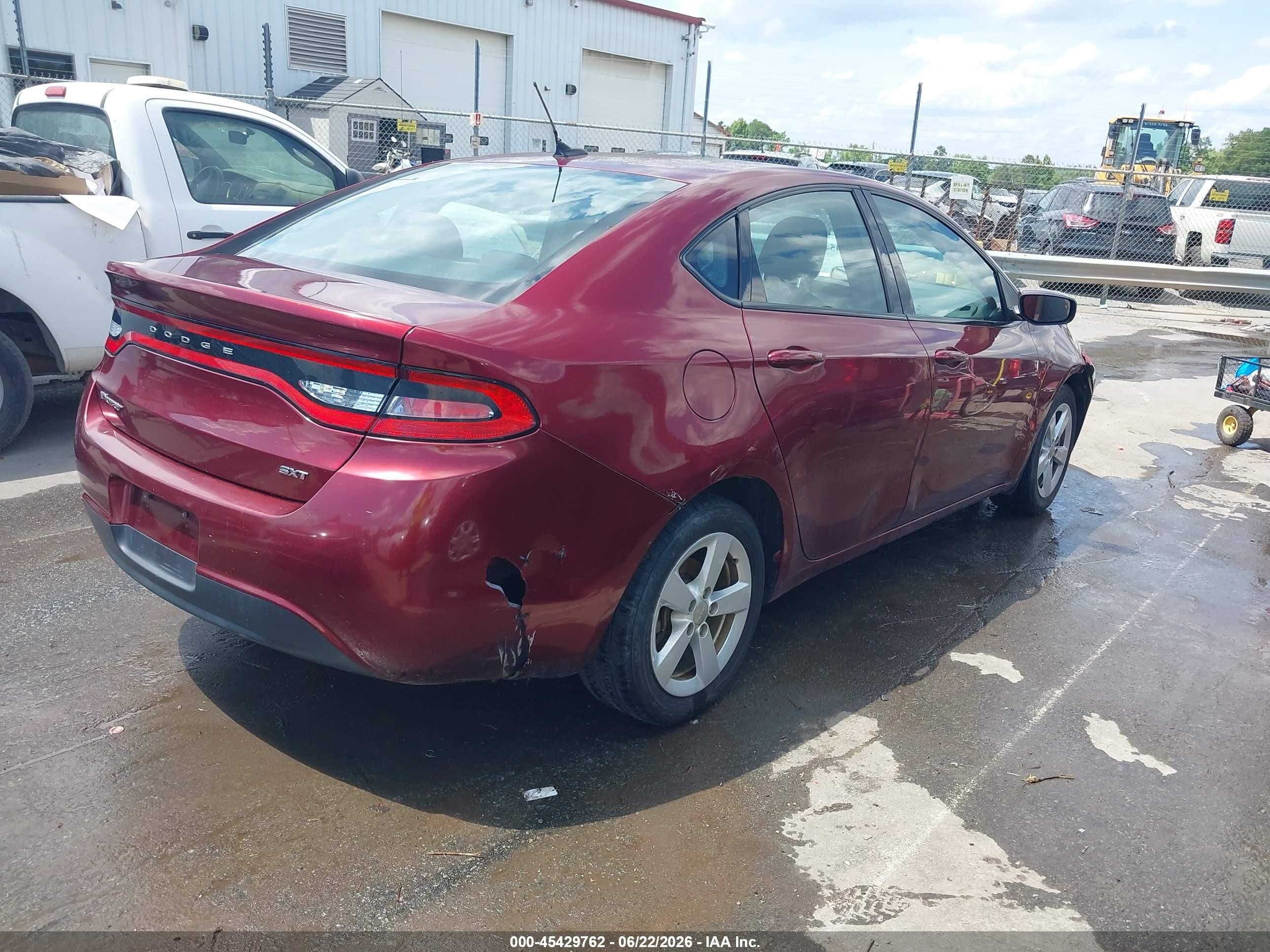 2015 Dodge Dart Sxt Burgundy vin: 1C3CDFBB1FD336605