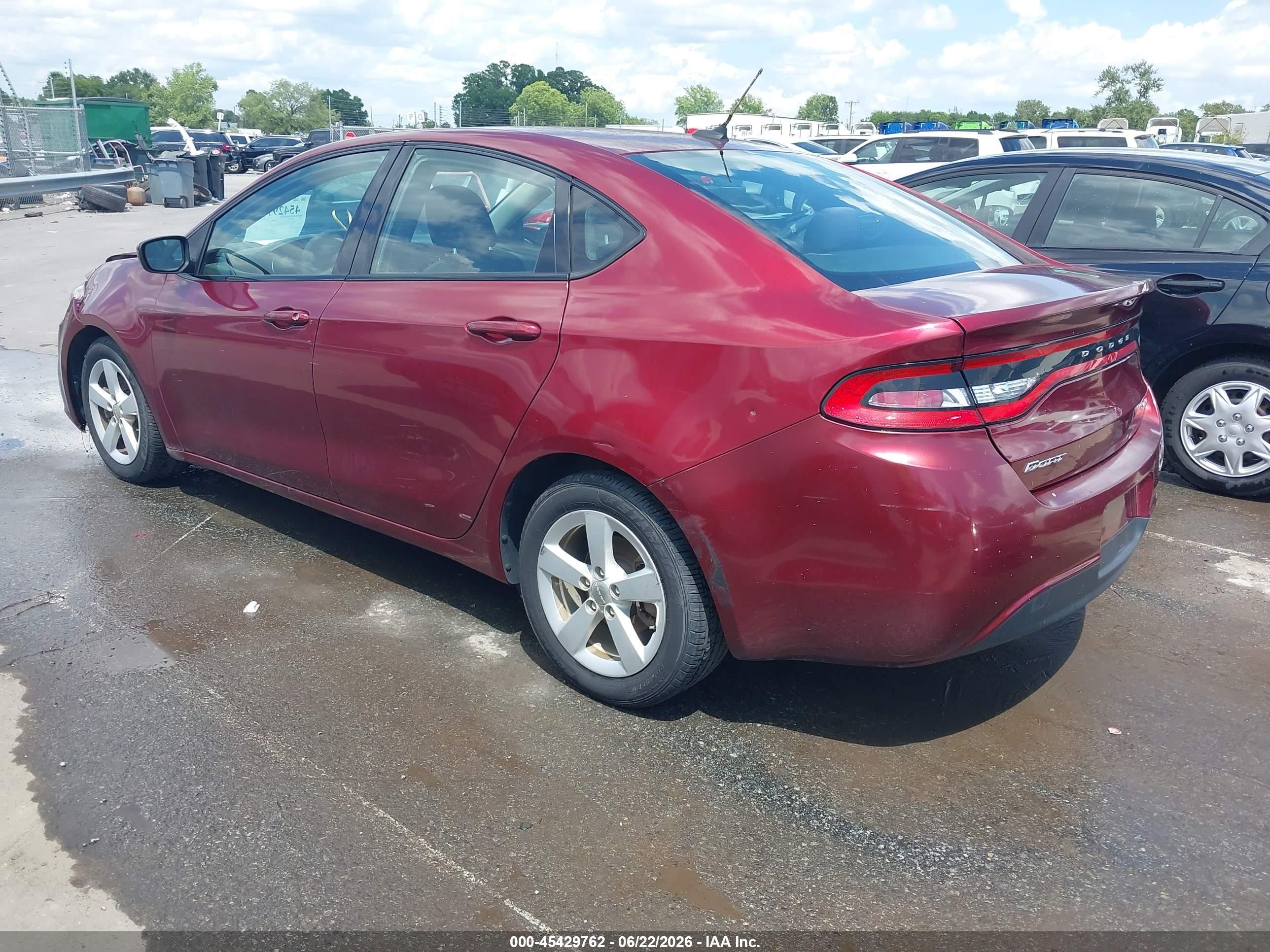 2015 Dodge Dart Sxt Burgundy vin: 1C3CDFBB1FD336605