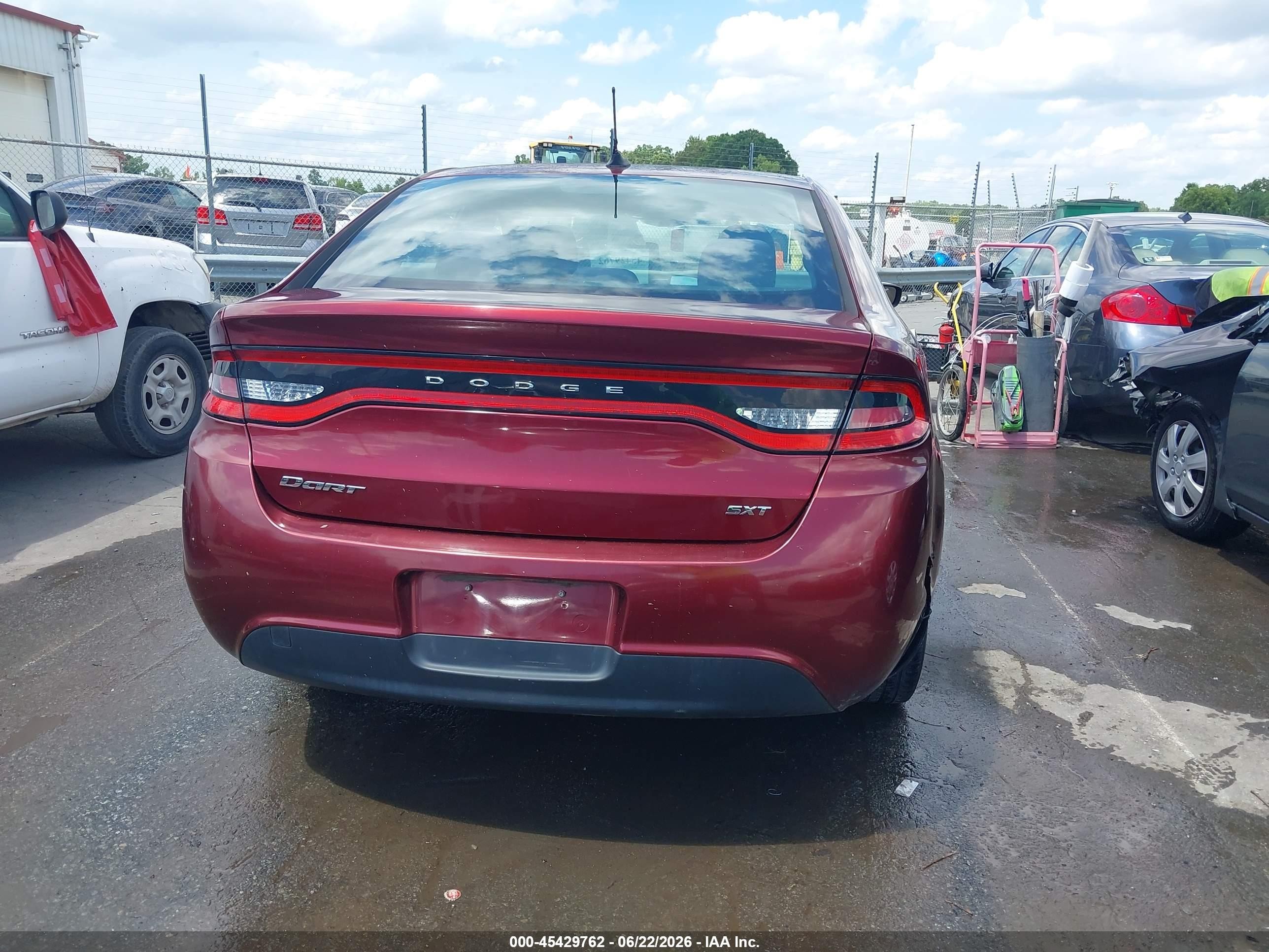 2015 Dodge Dart Sxt Burgundy vin: 1C3CDFBB1FD336605