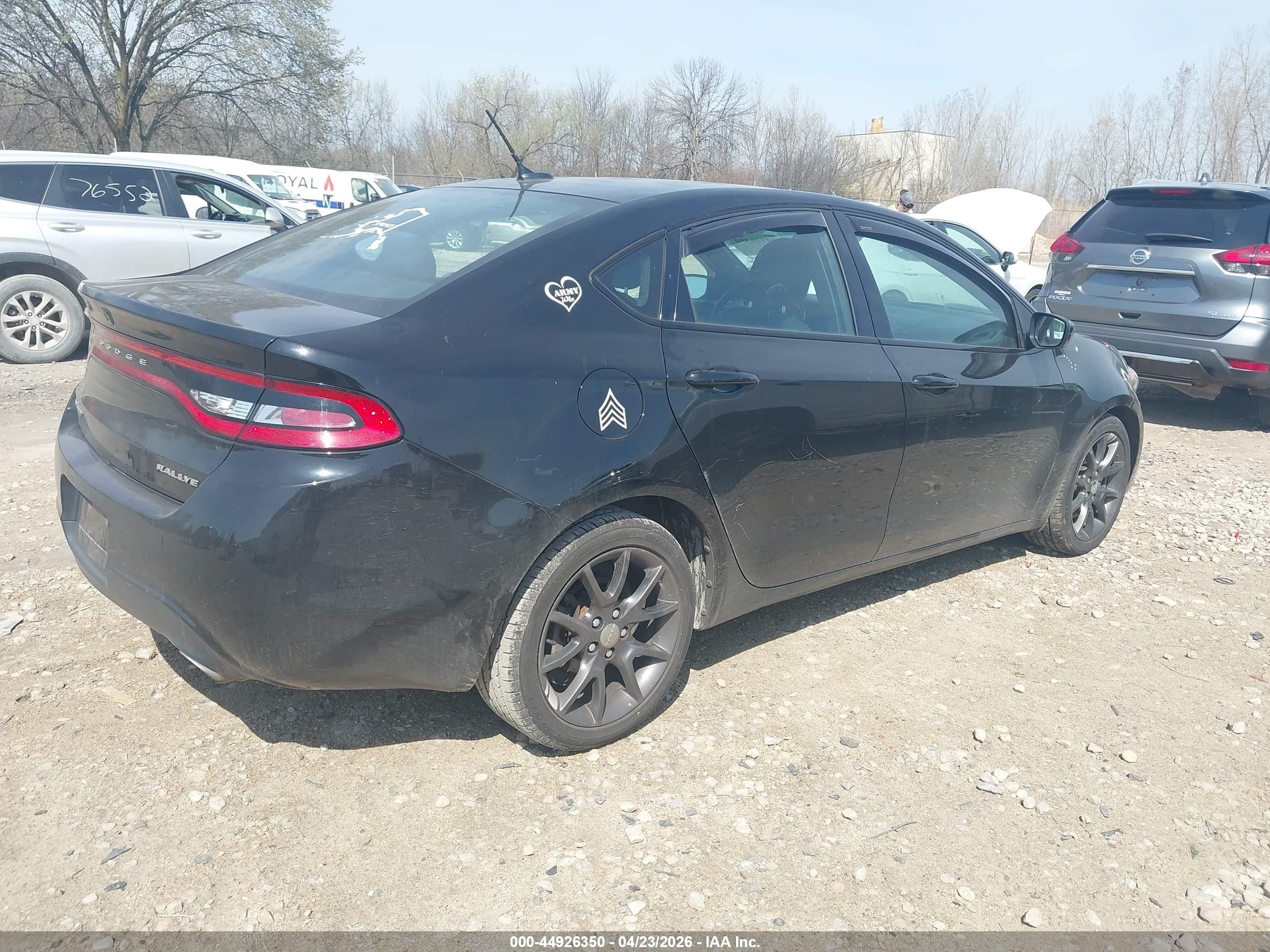 2015 Dodge Dart Sxt Черный vin: 1C3CDFBB1FD403980