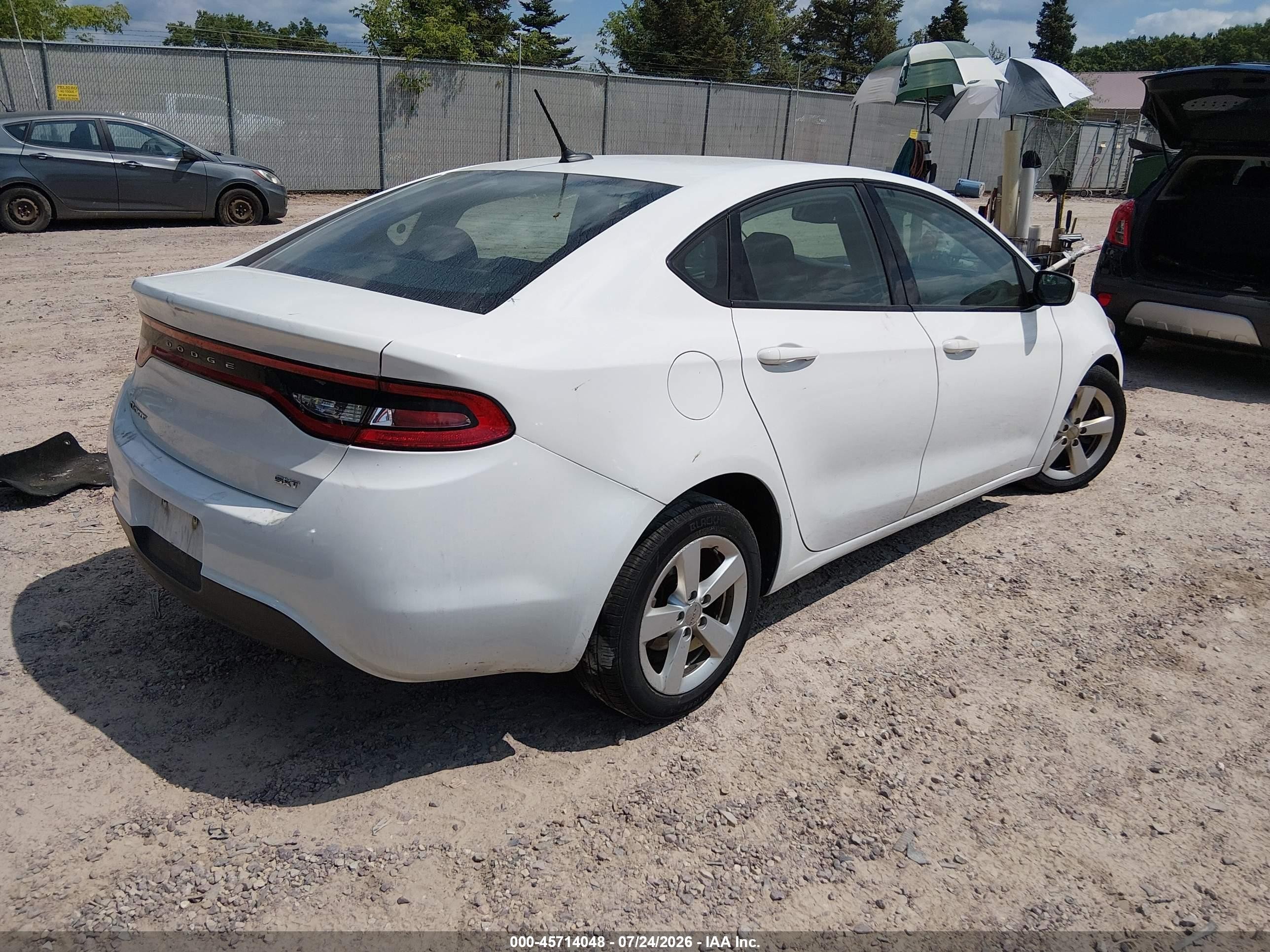 2015 Dodge Dart Sxt White vin: 1C3CDFBB1FD420830