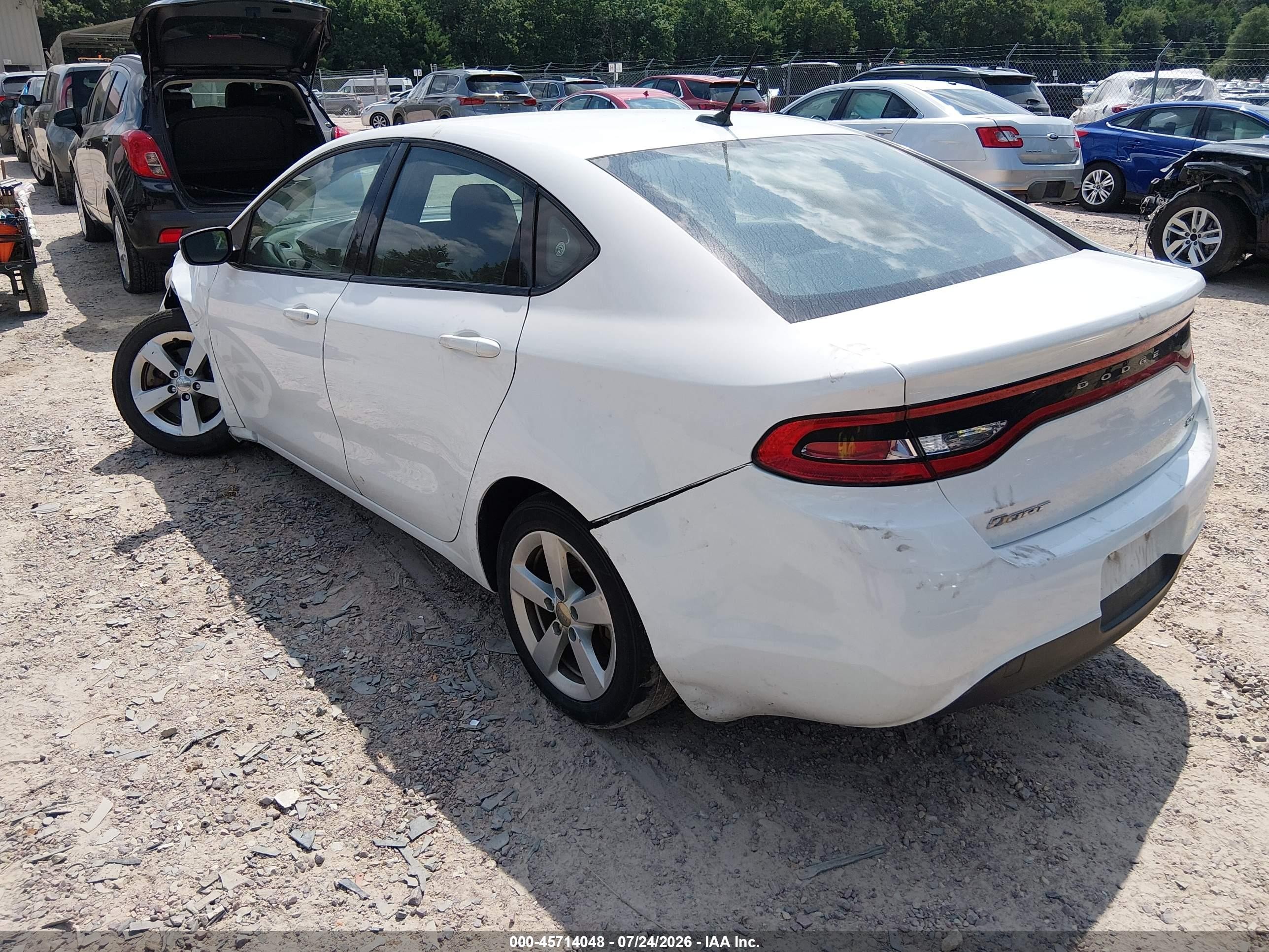 2015 Dodge Dart Sxt White vin: 1C3CDFBB1FD420830