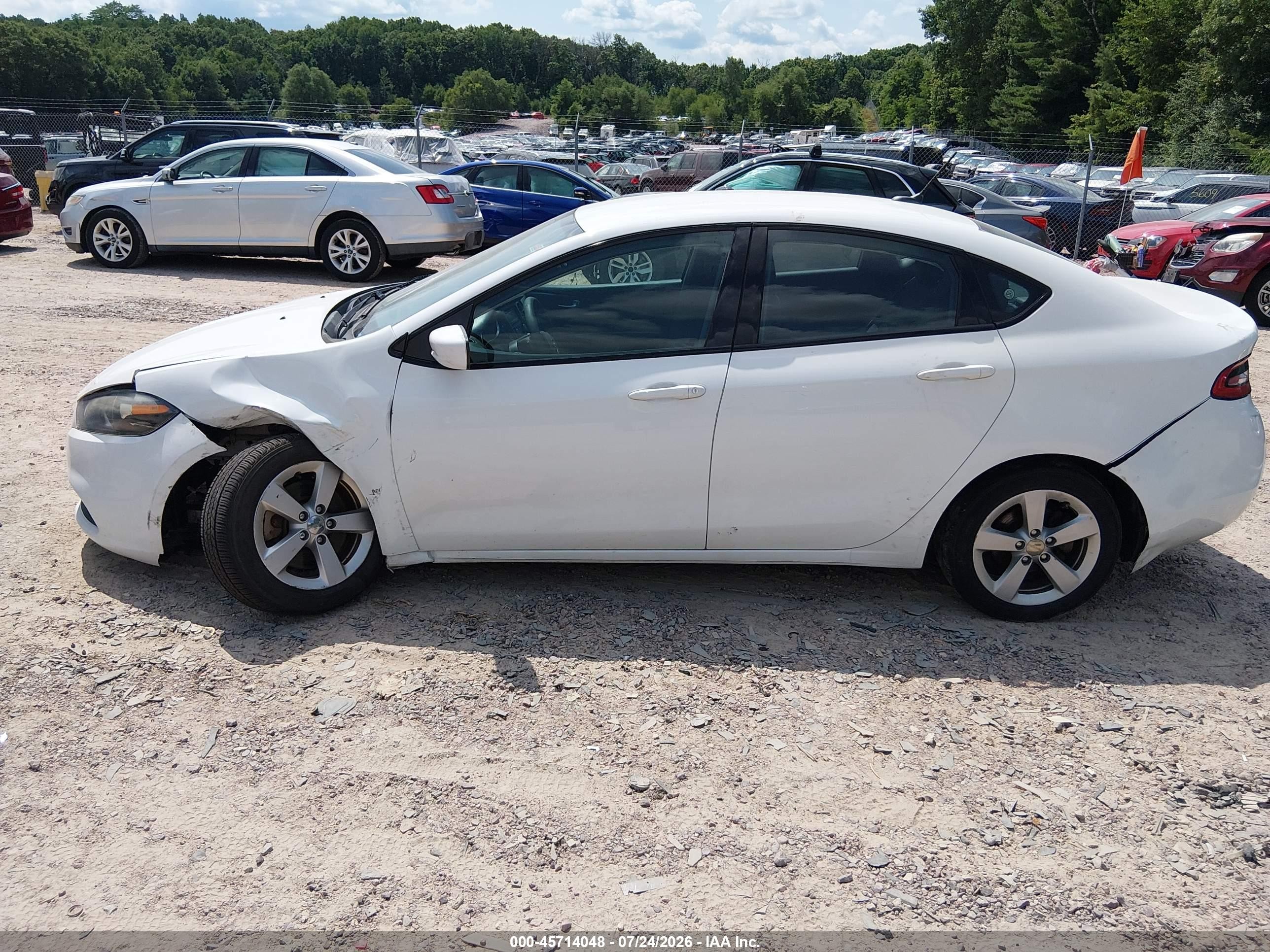 2015 Dodge Dart Sxt White vin: 1C3CDFBB1FD420830