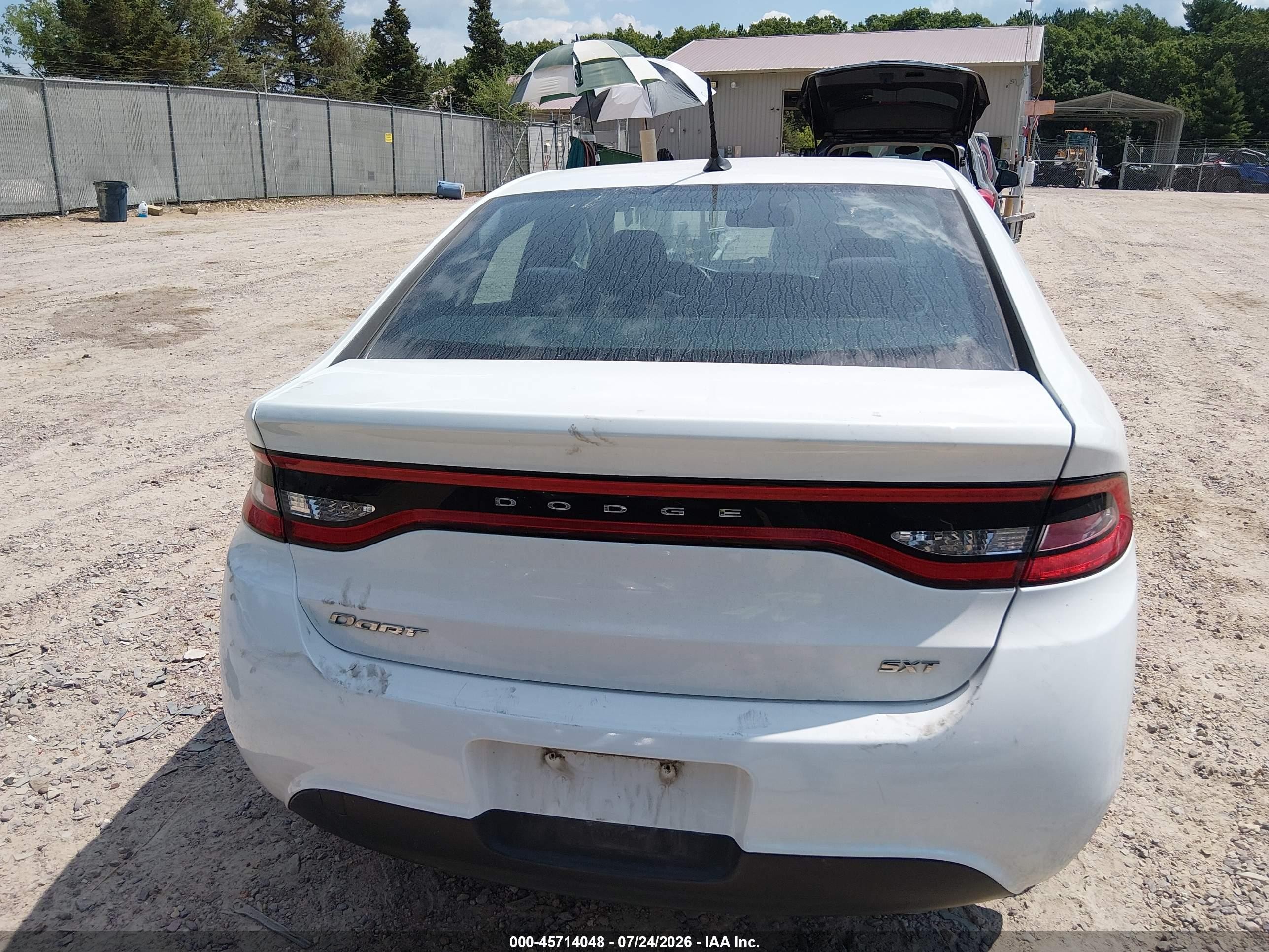 2015 Dodge Dart Sxt White vin: 1C3CDFBB1FD420830