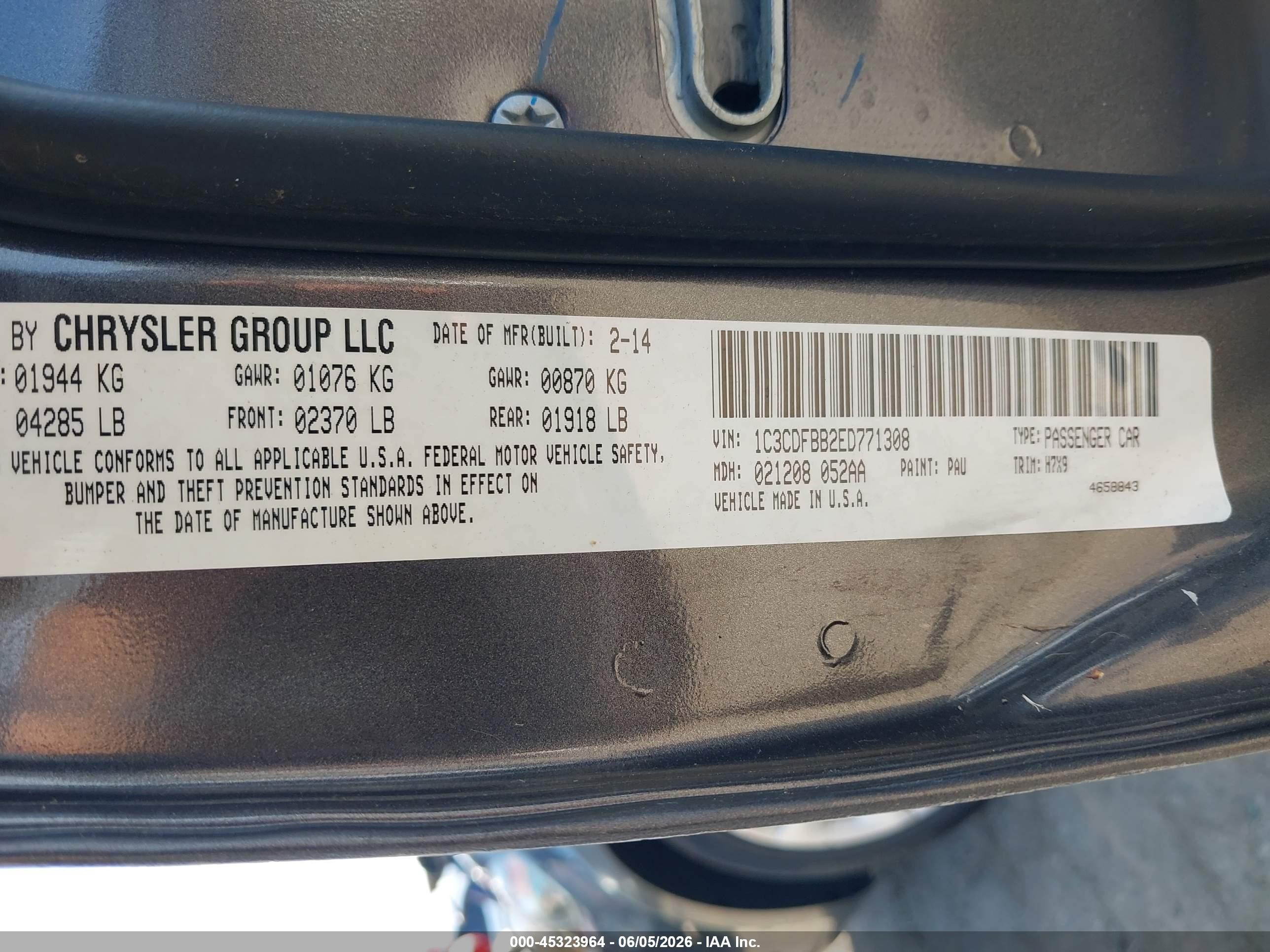 2014 Dodge Dart Sxt Gray vin: 1C3CDFBB2ED771308