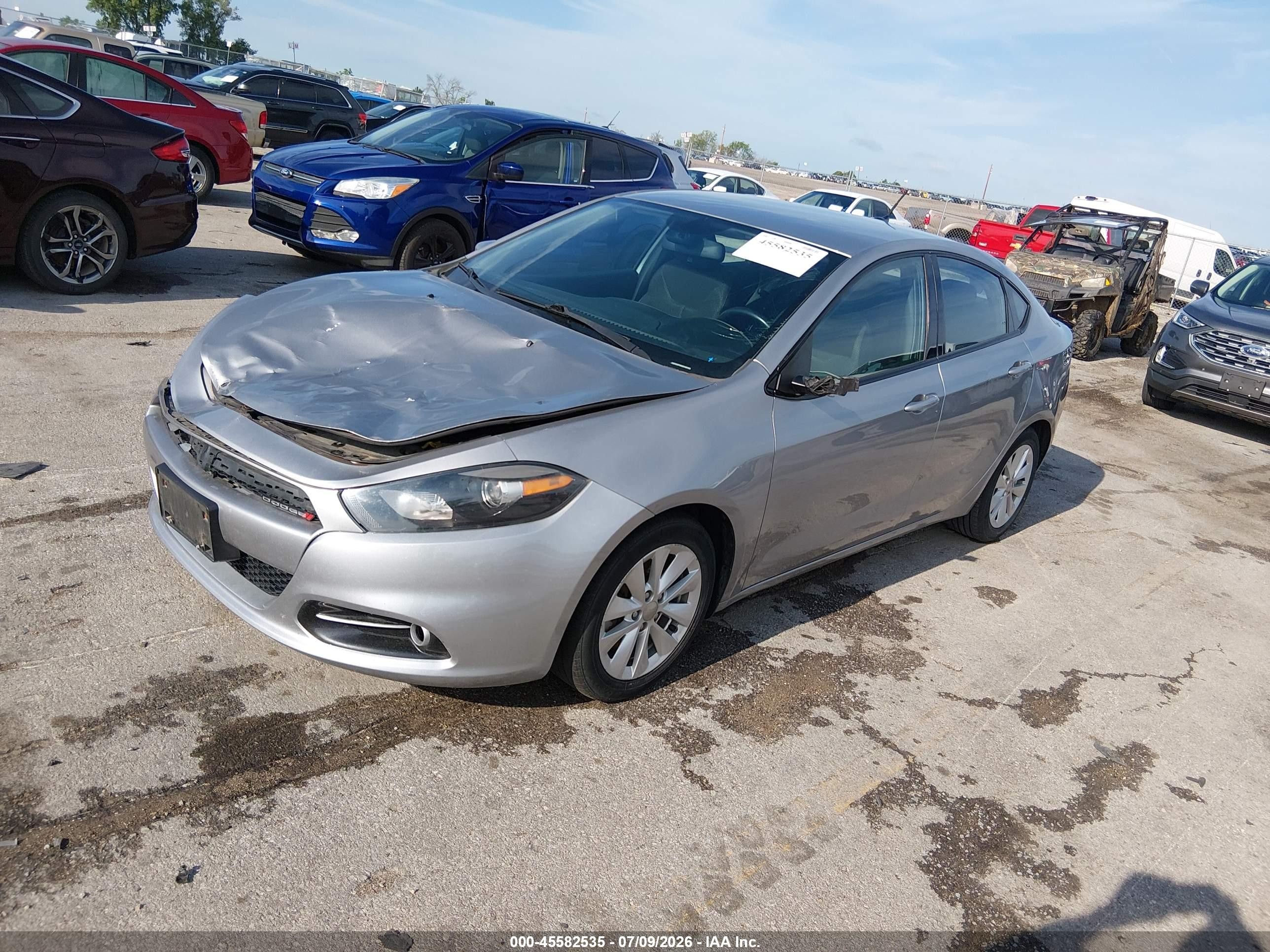2014 Dodge Dart Sxt Silver vin: 1C3CDFBB2ED857945
