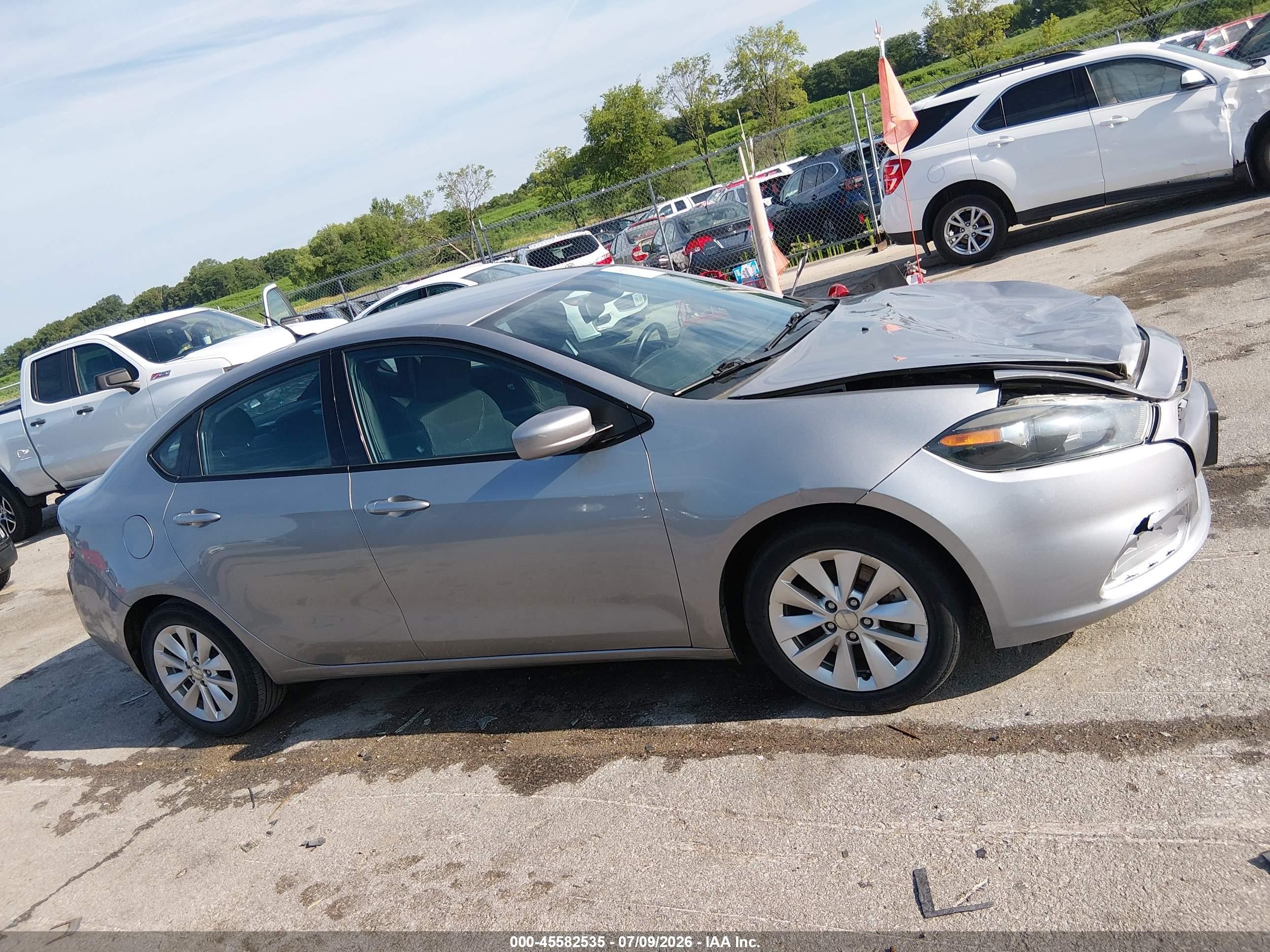2014 Dodge Dart Sxt Silver vin: 1C3CDFBB2ED857945