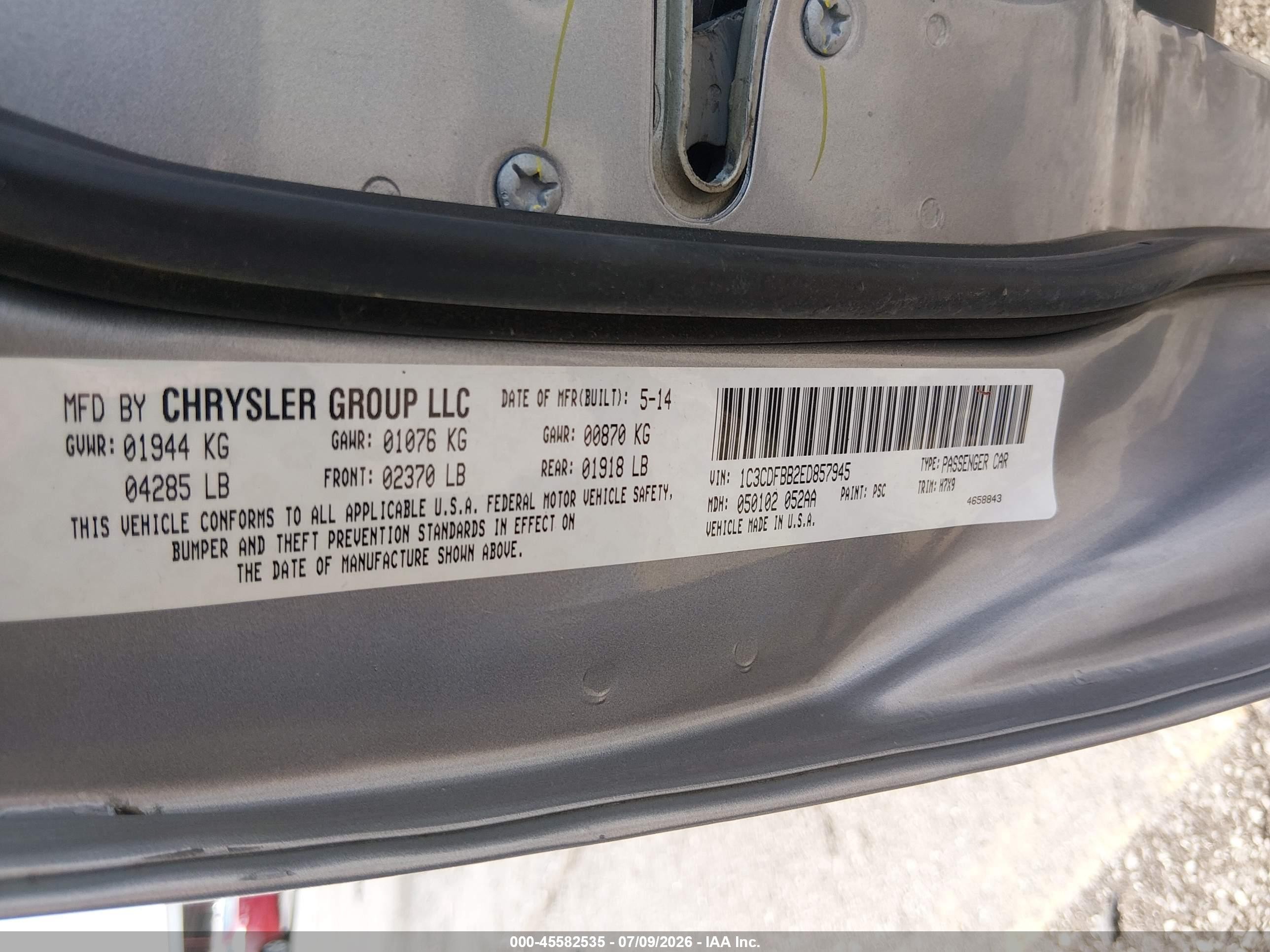 2014 Dodge Dart Sxt Silver vin: 1C3CDFBB2ED857945