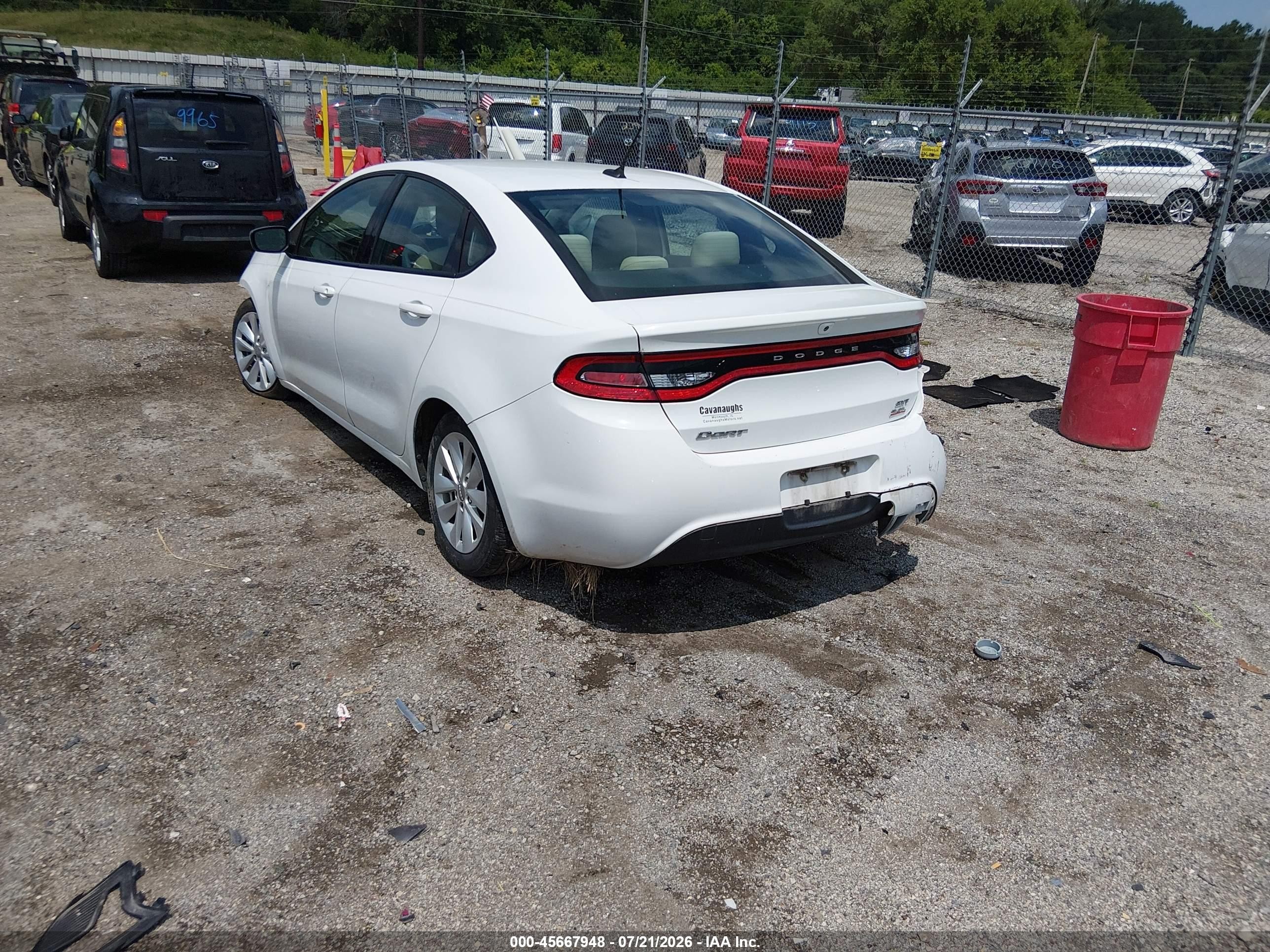 2014 Dodge Dart Sxt Белый vin: 1C3CDFBB2ED867942
