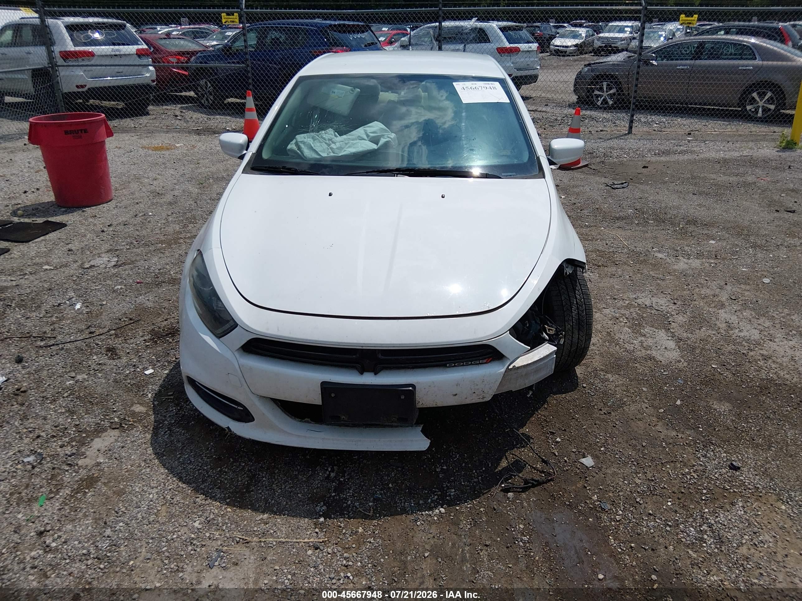 2014 Dodge Dart Sxt Белый vin: 1C3CDFBB2ED867942