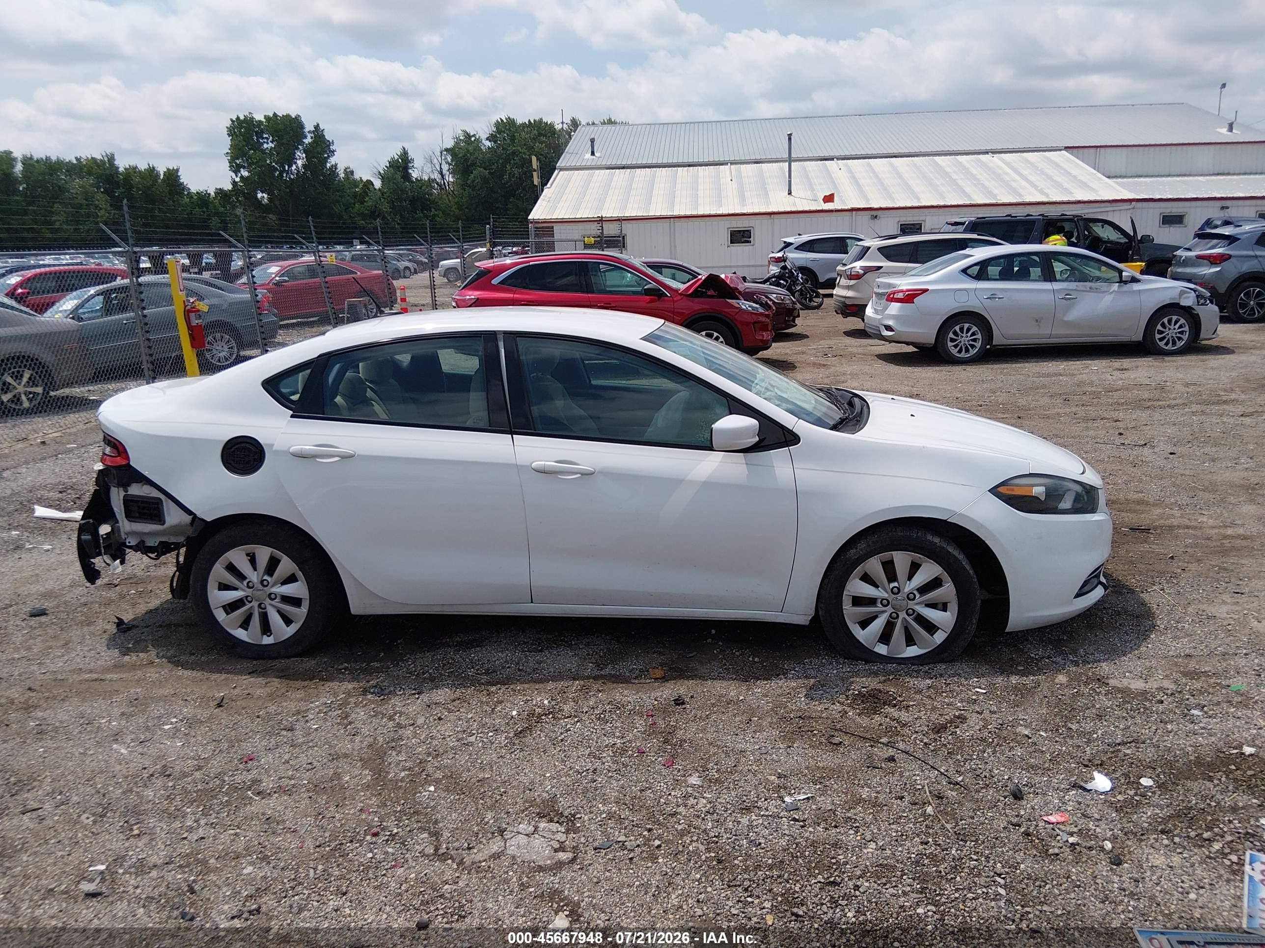 2014 Dodge Dart Sxt Белый vin: 1C3CDFBB2ED867942