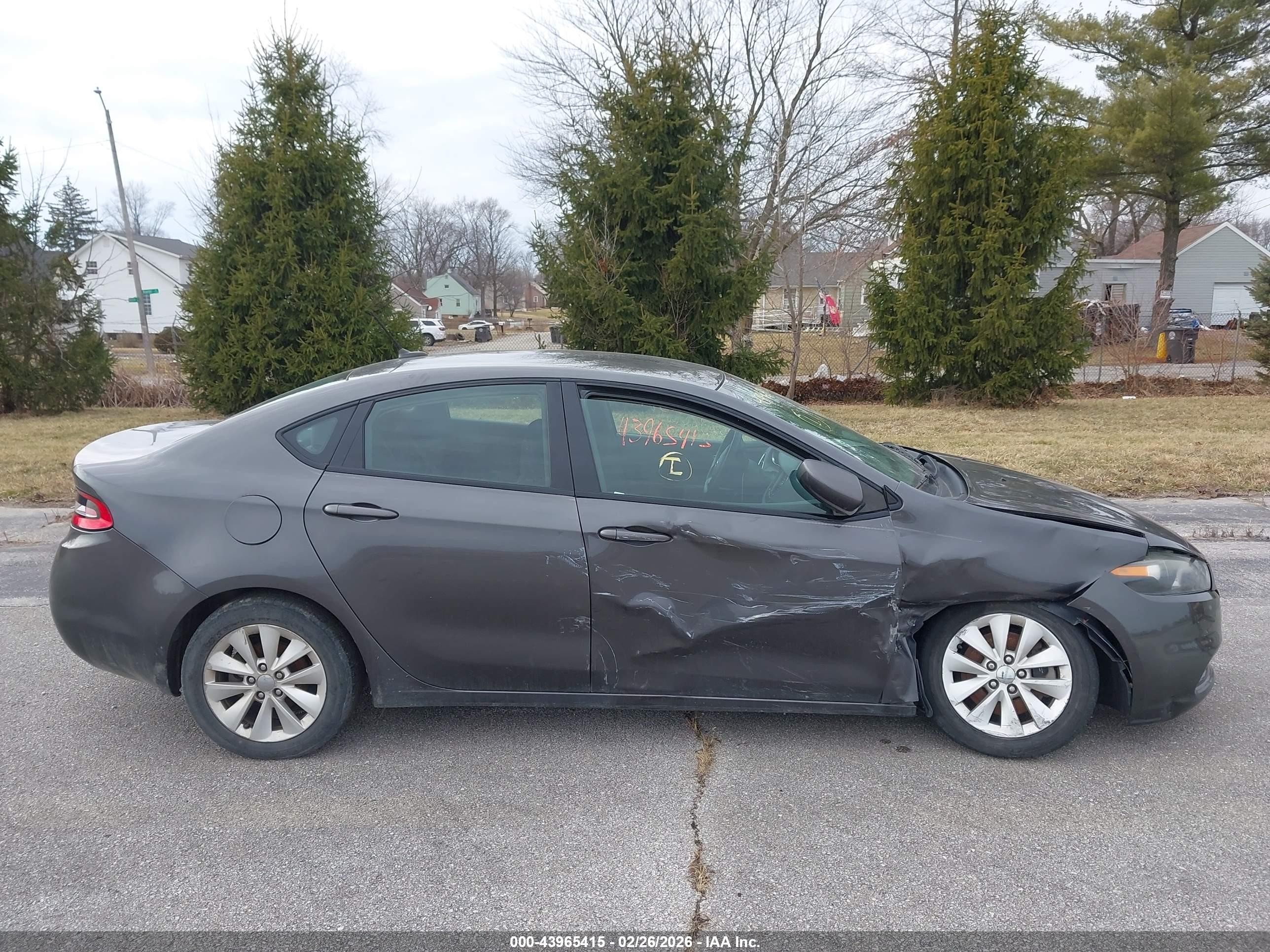 2014 Dodge Dart Sxt Gray vin: 1C3CDFBB2ED877368