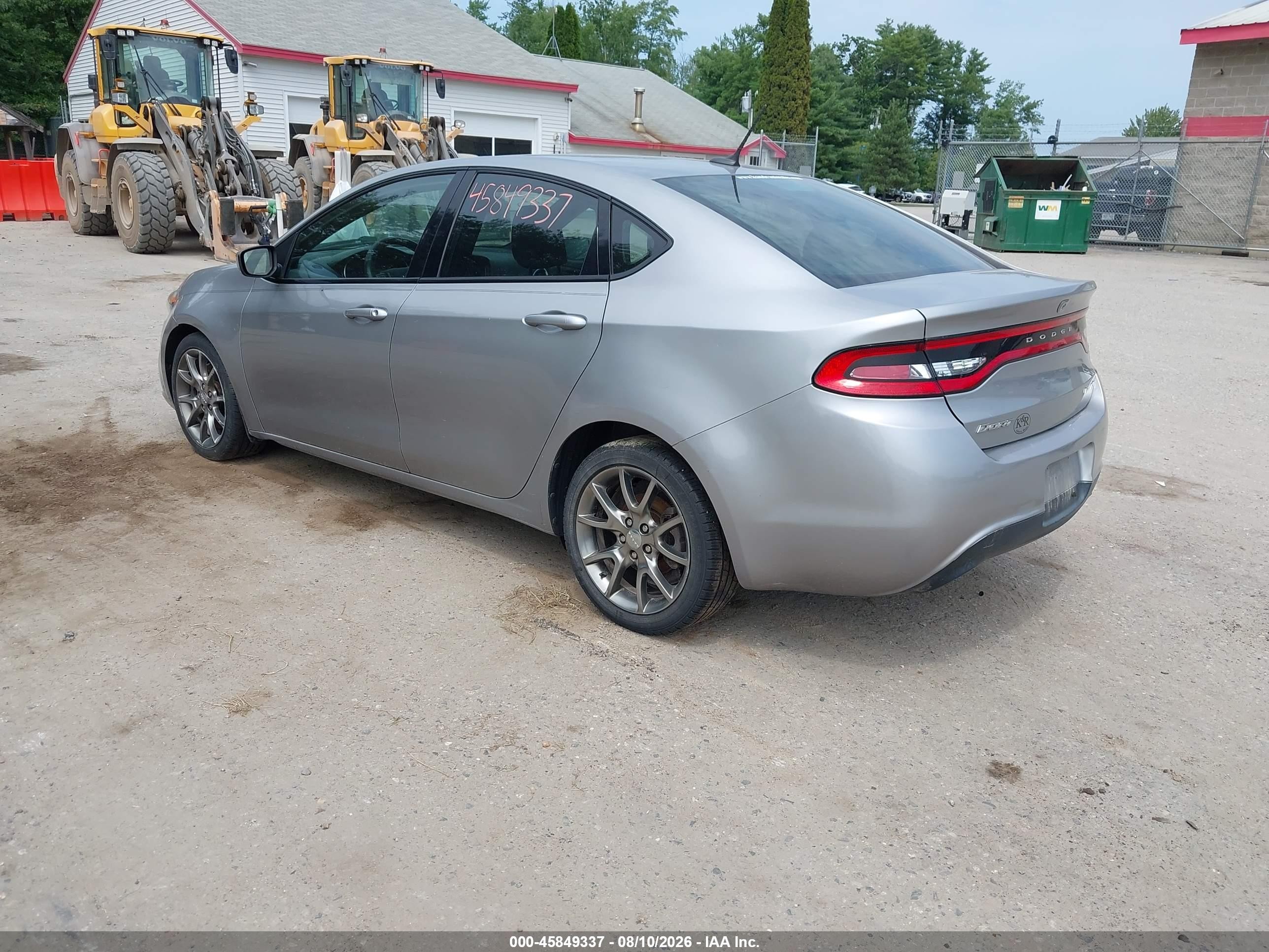 2015 Dodge Dart Sxt Gray vin: 1C3CDFBB2FD141550