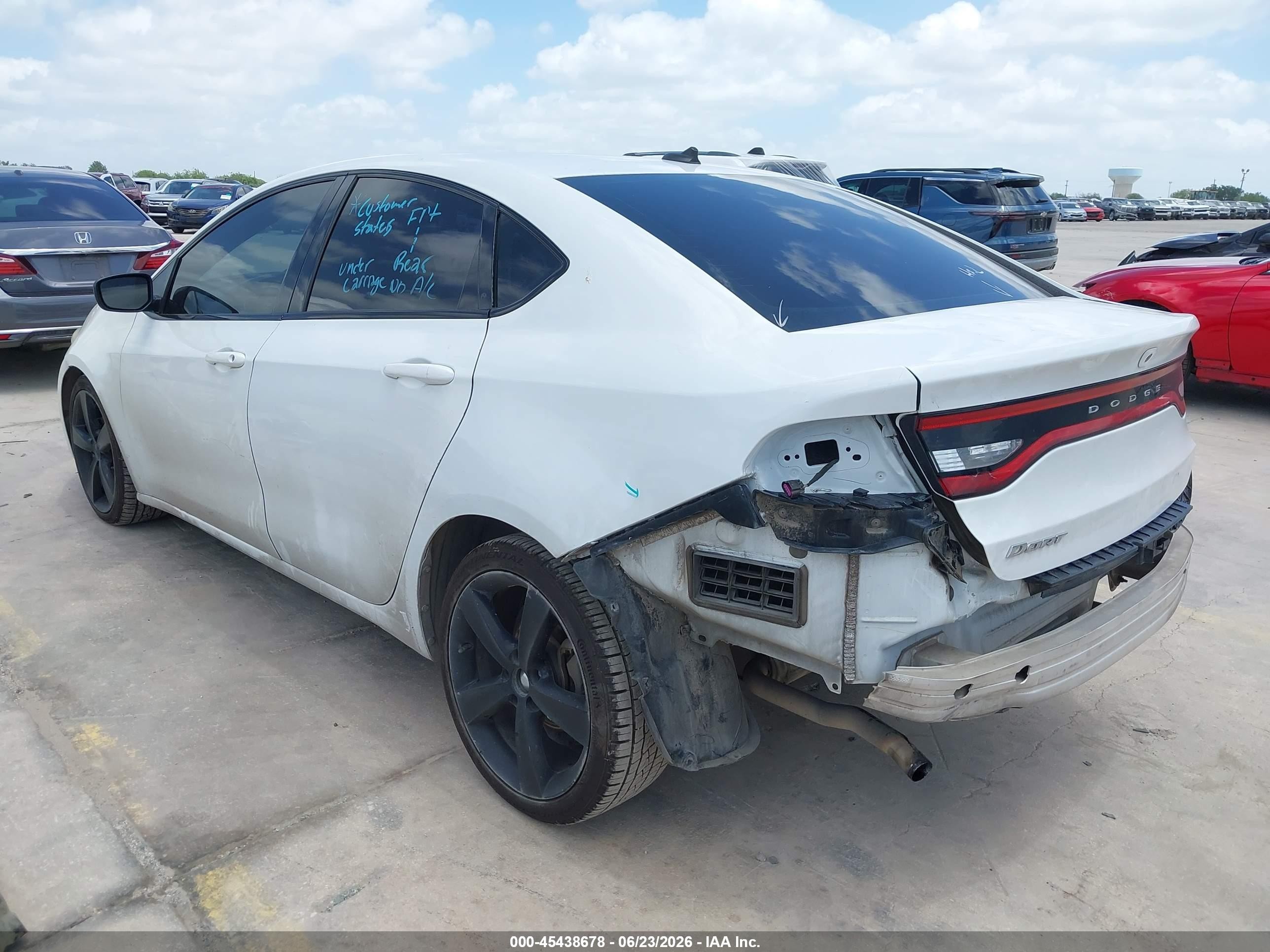 2015 Dodge Dart Sxt White vin: 1C3CDFBB2FD146599