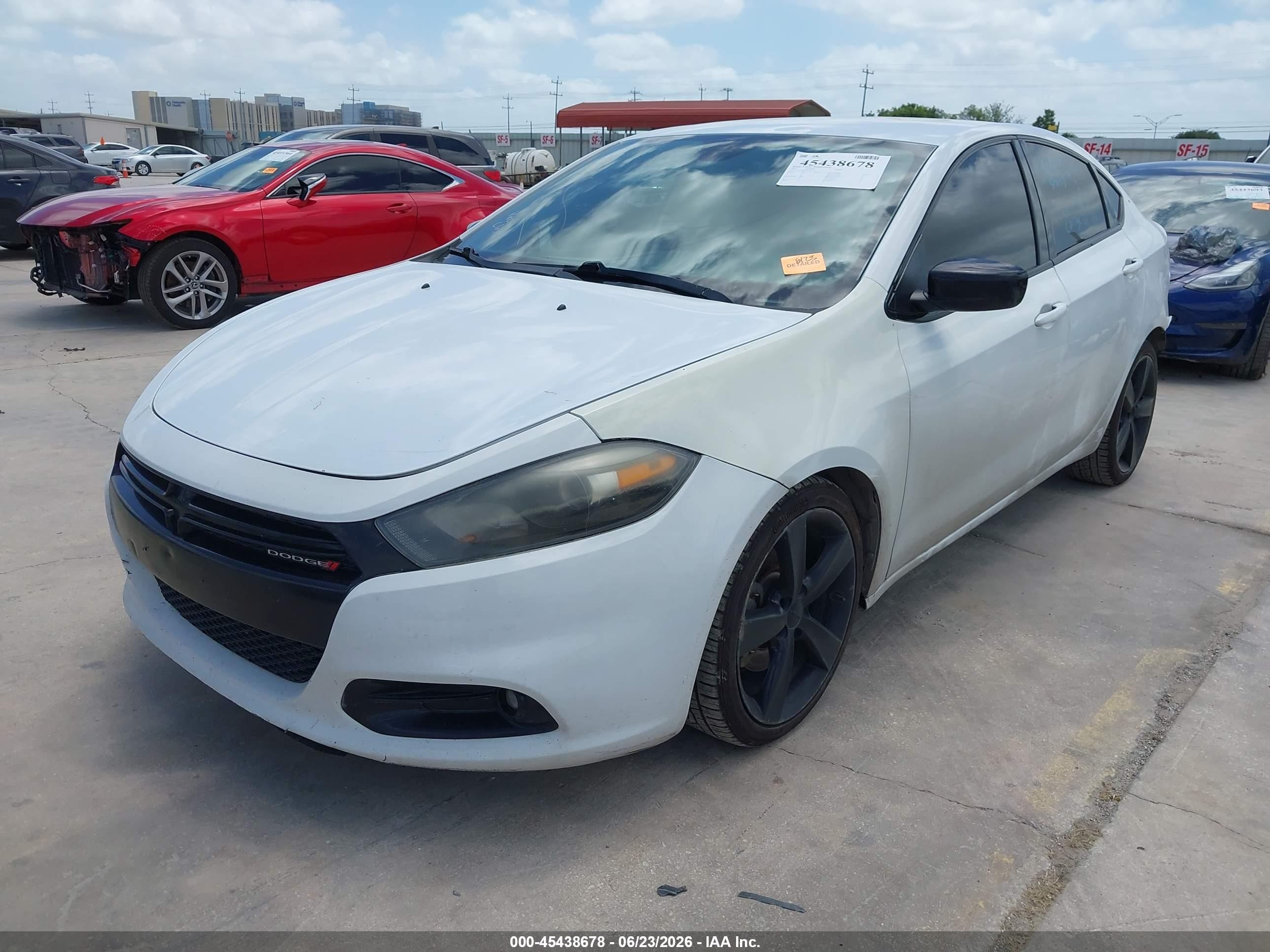2015 Dodge Dart Sxt White vin: 1C3CDFBB2FD146599