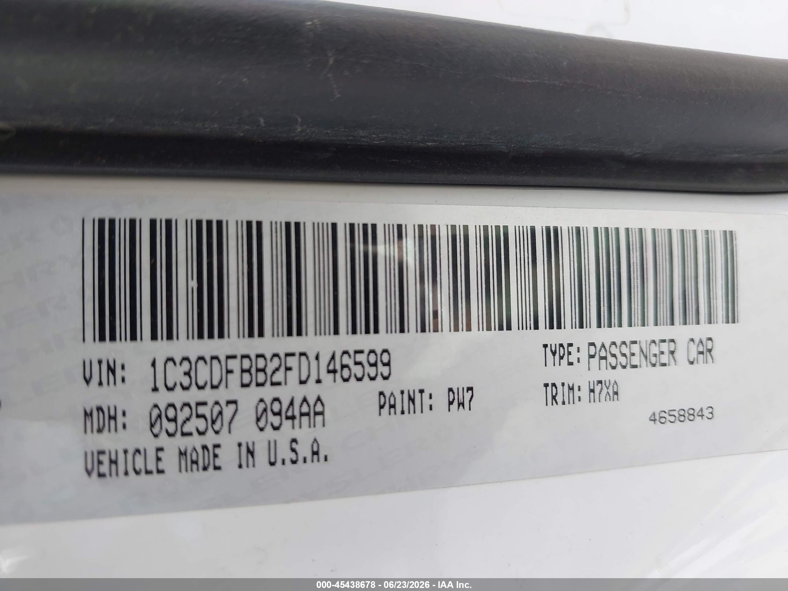 2015 Dodge Dart Sxt White vin: 1C3CDFBB2FD146599