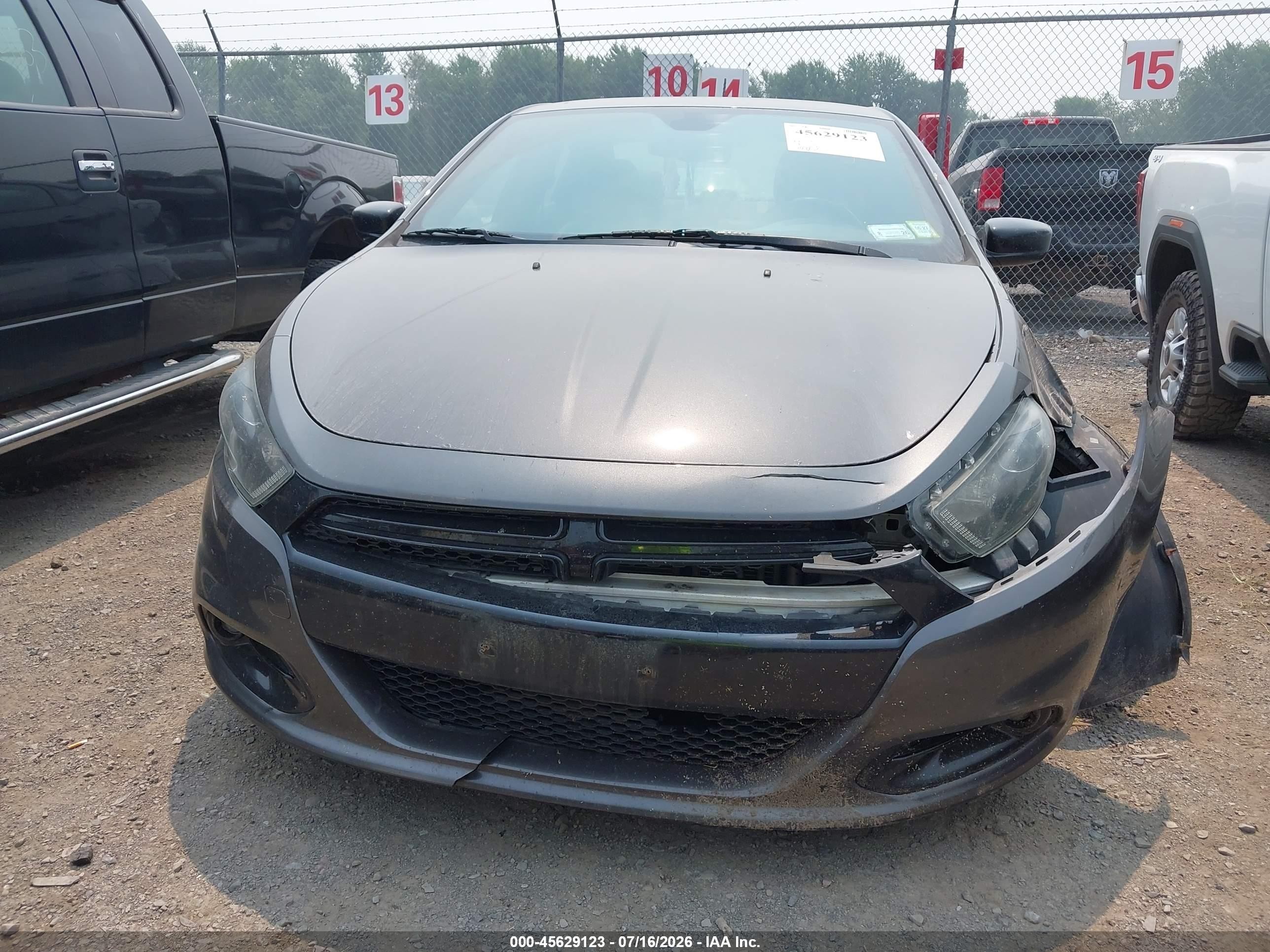 2015 Dodge Dart Sxt Gray vin: 1C3CDFBB2FD187329