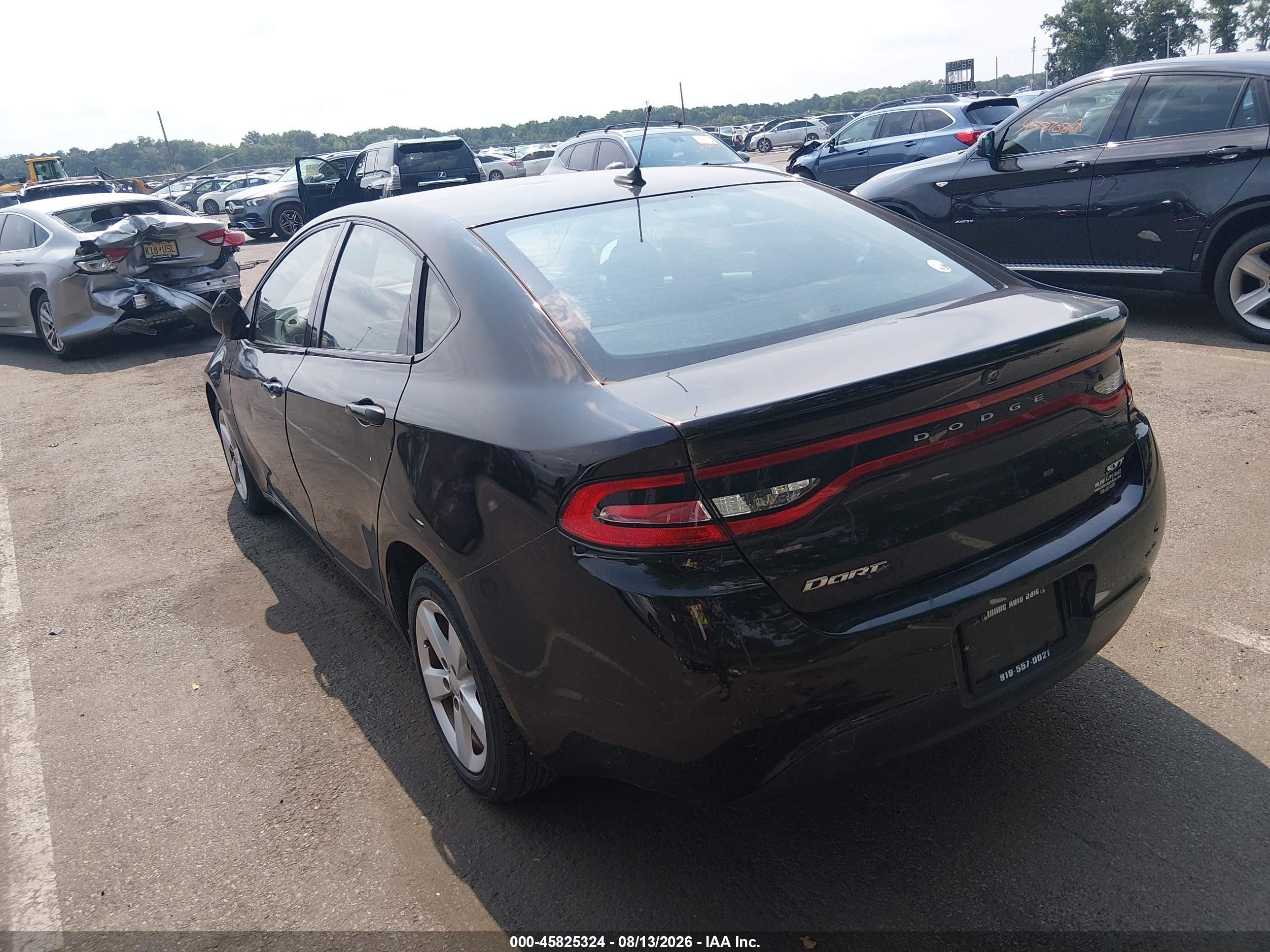2015 Dodge Dart Sxt Черный vin: 1C3CDFBB2FD302561