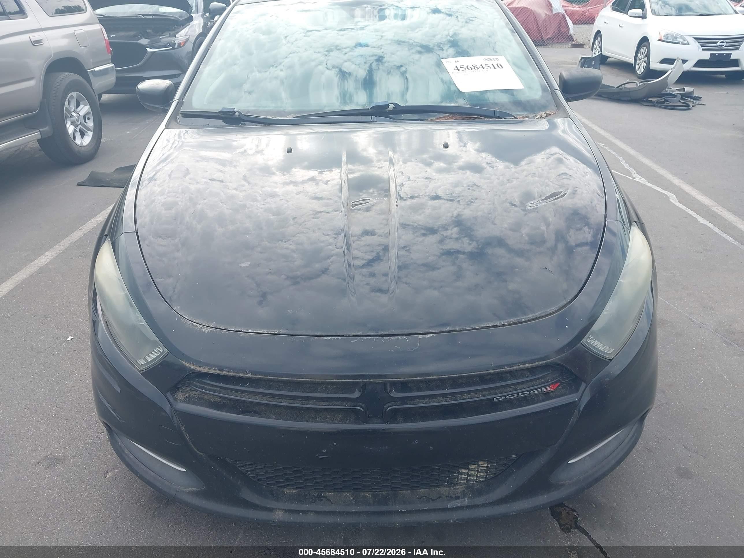 2015 Dodge Dart Sxt Black vin: 1C3CDFBB2FD336631
