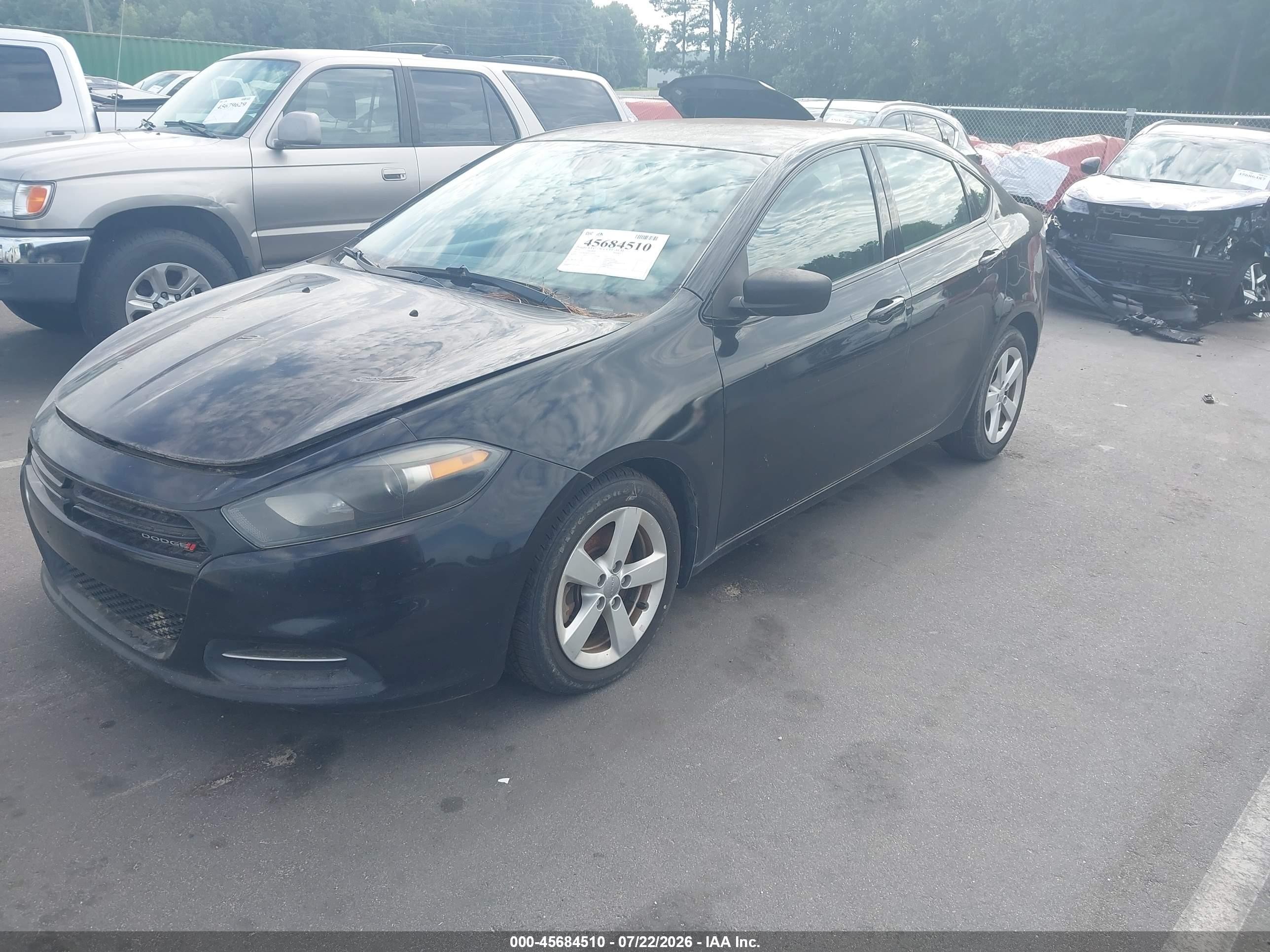 2015 Dodge Dart Sxt Black vin: 1C3CDFBB2FD336631