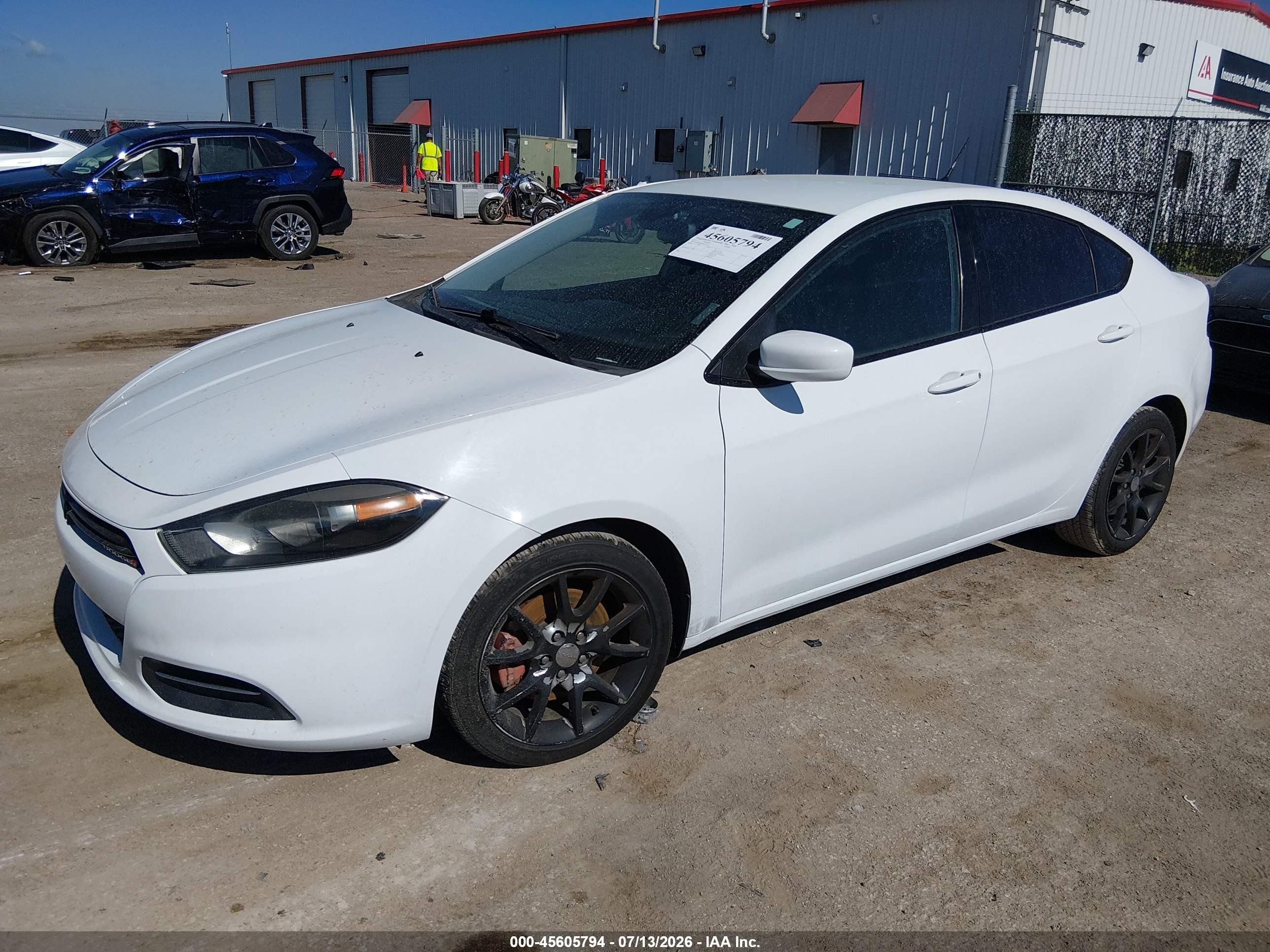 2015 Dodge Dart Sxt White vin: 1C3CDFBB2FD352554