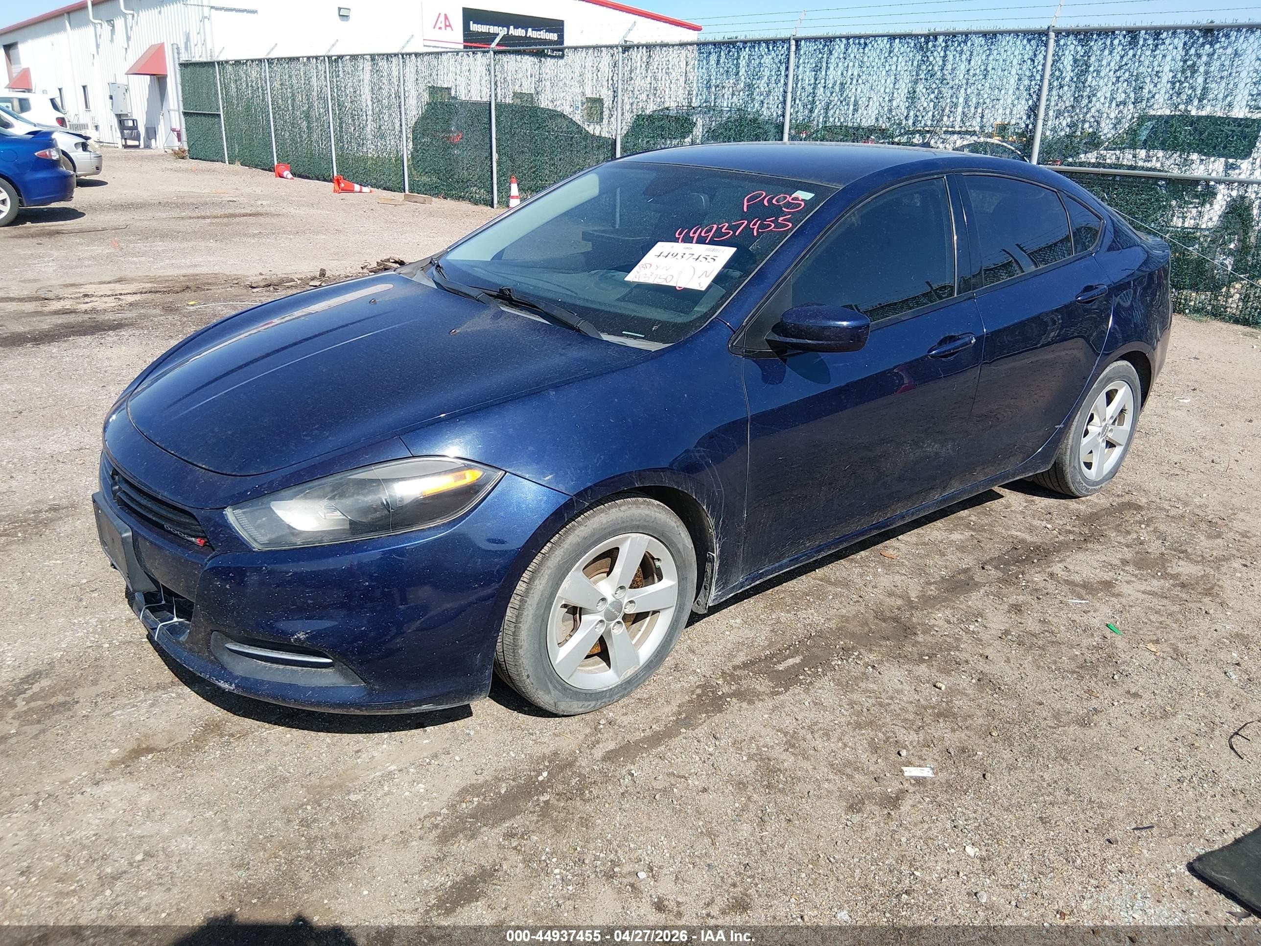 2015 Dodge Dart Sxt Blue vin: 1C3CDFBB2FD415121