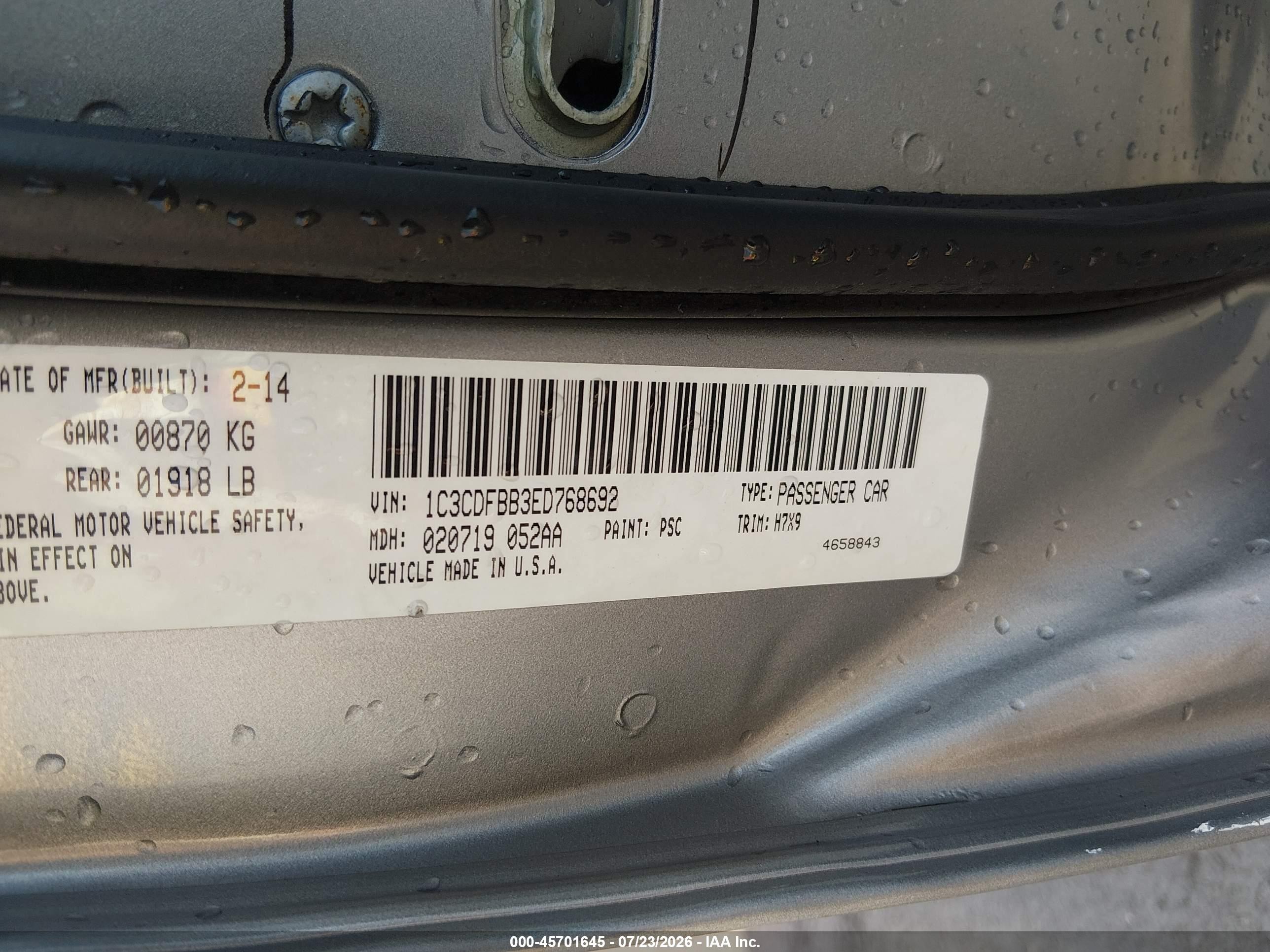 2014 Dodge Dart Sxt Gray vin: 1C3CDFBB3ED768692