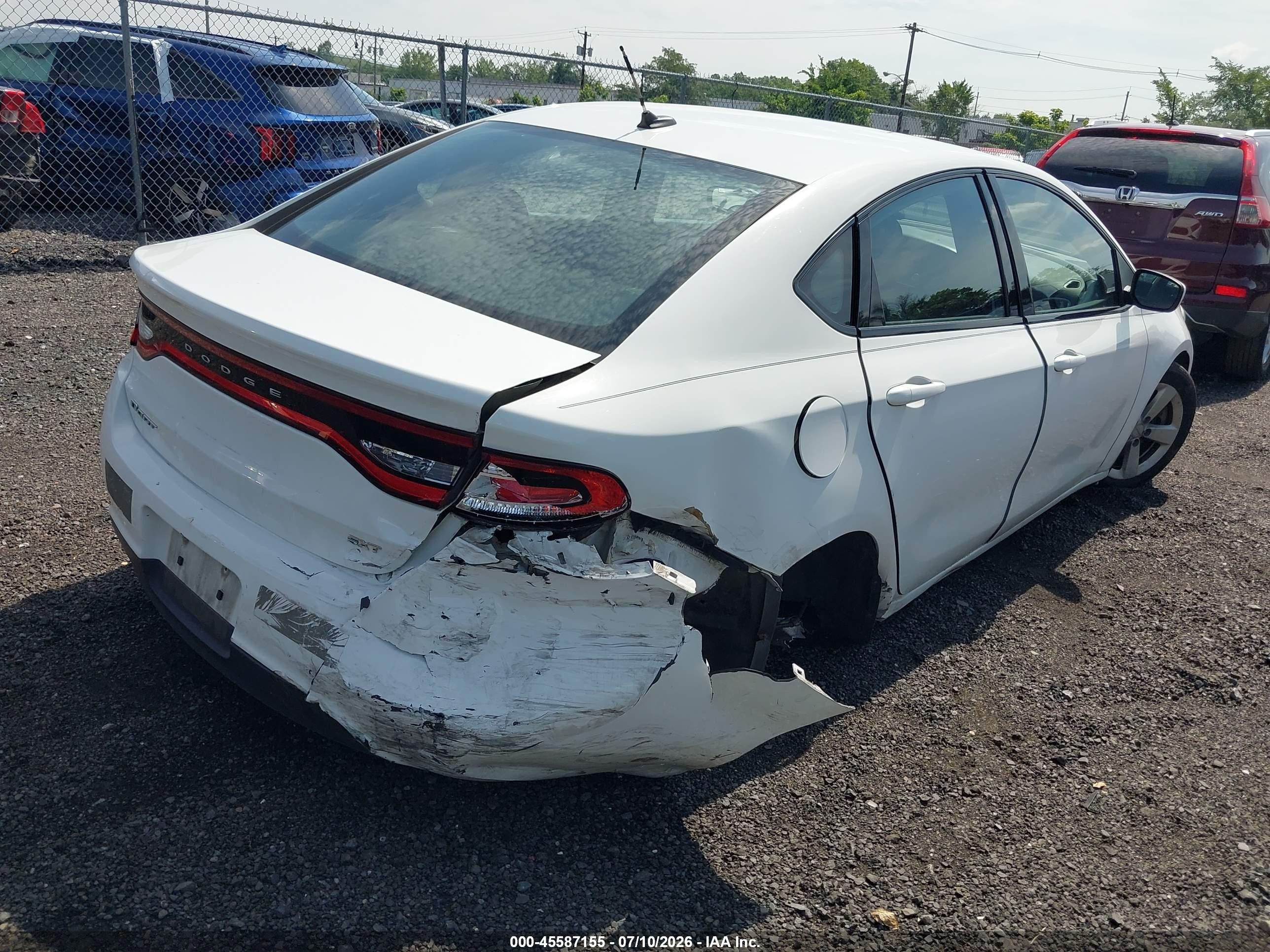 2015 Dodge Dart Sxt White vin: 1C3CDFBB3FD140925