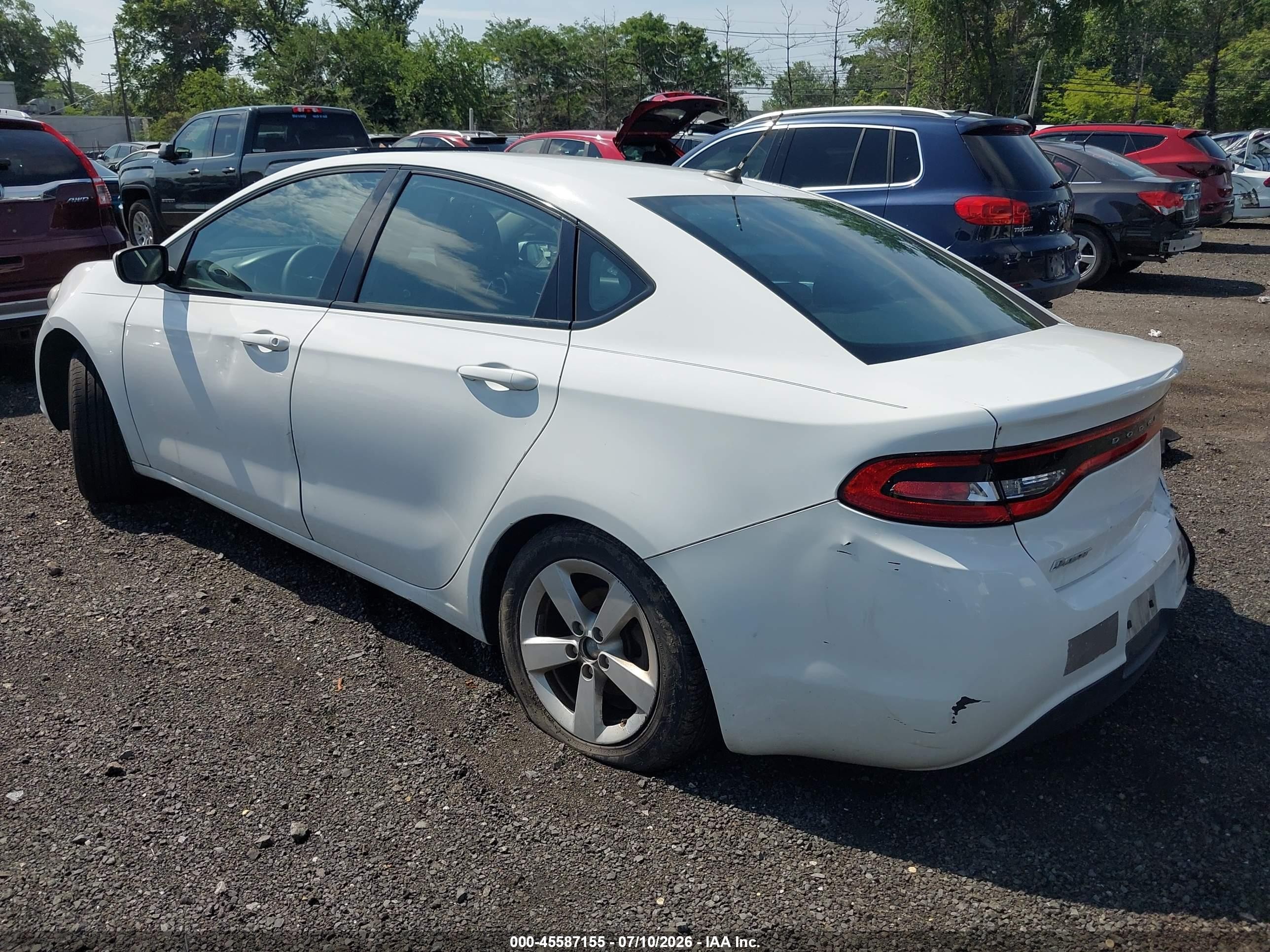 2015 Dodge Dart Sxt White vin: 1C3CDFBB3FD140925