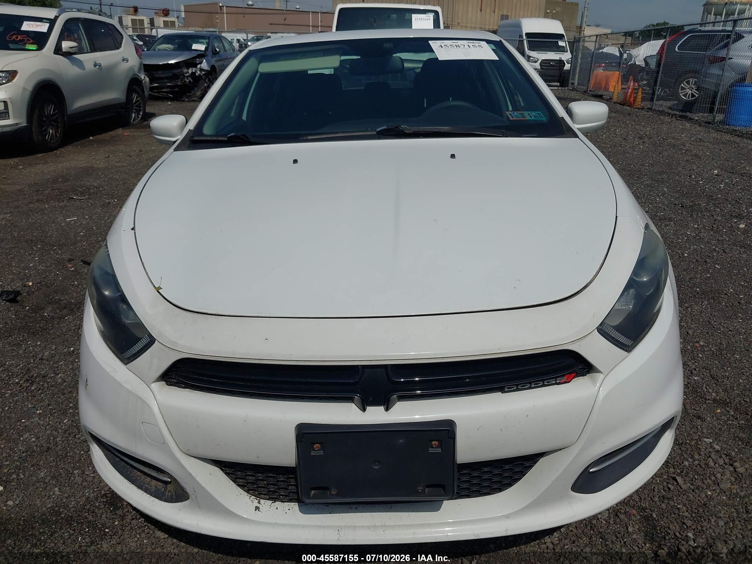 2015 Dodge Dart Sxt White vin: 1C3CDFBB3FD140925