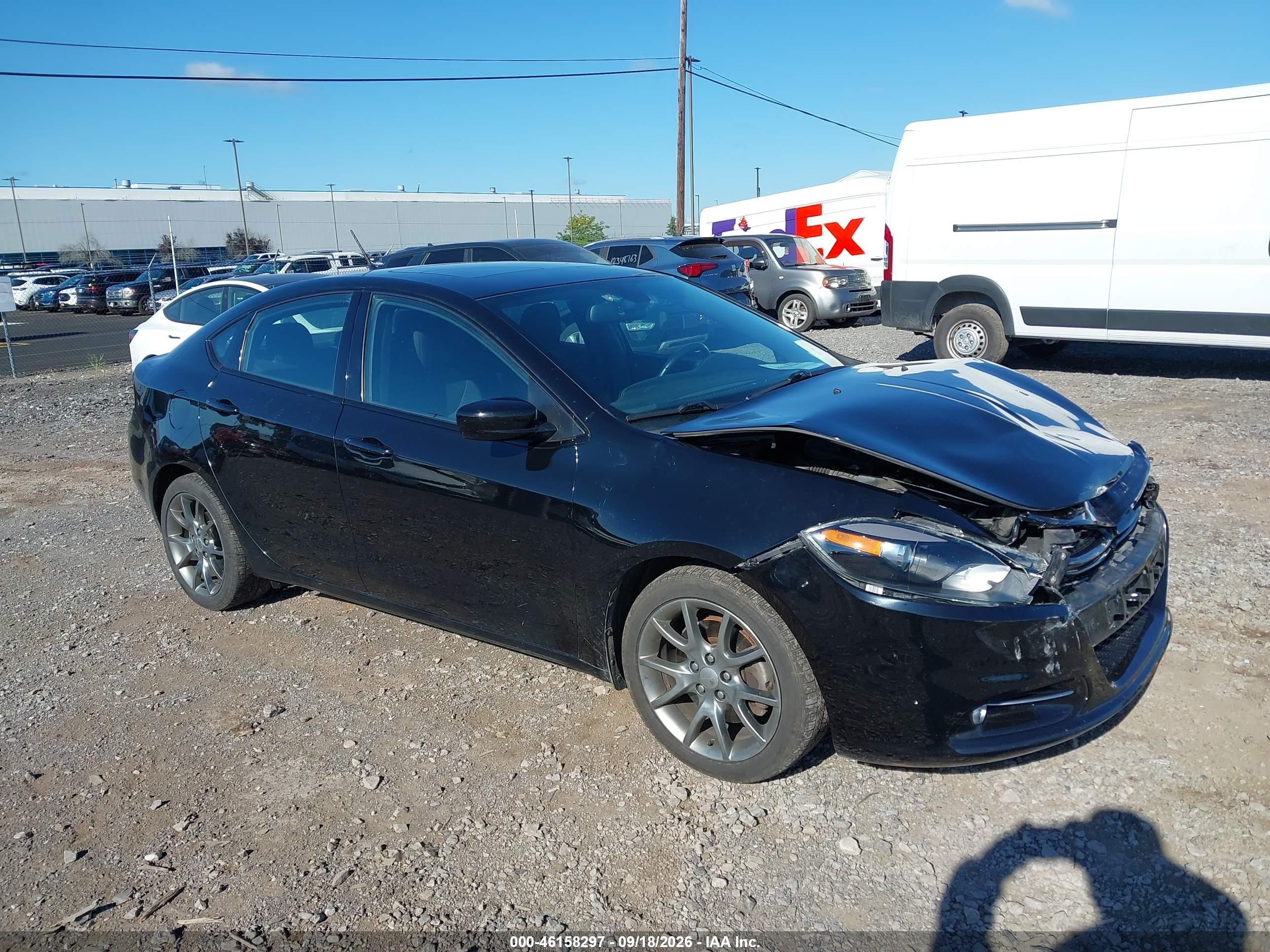 2015 Dodge Dart Sxt Black vin: 1C3CDFBB3FD140973