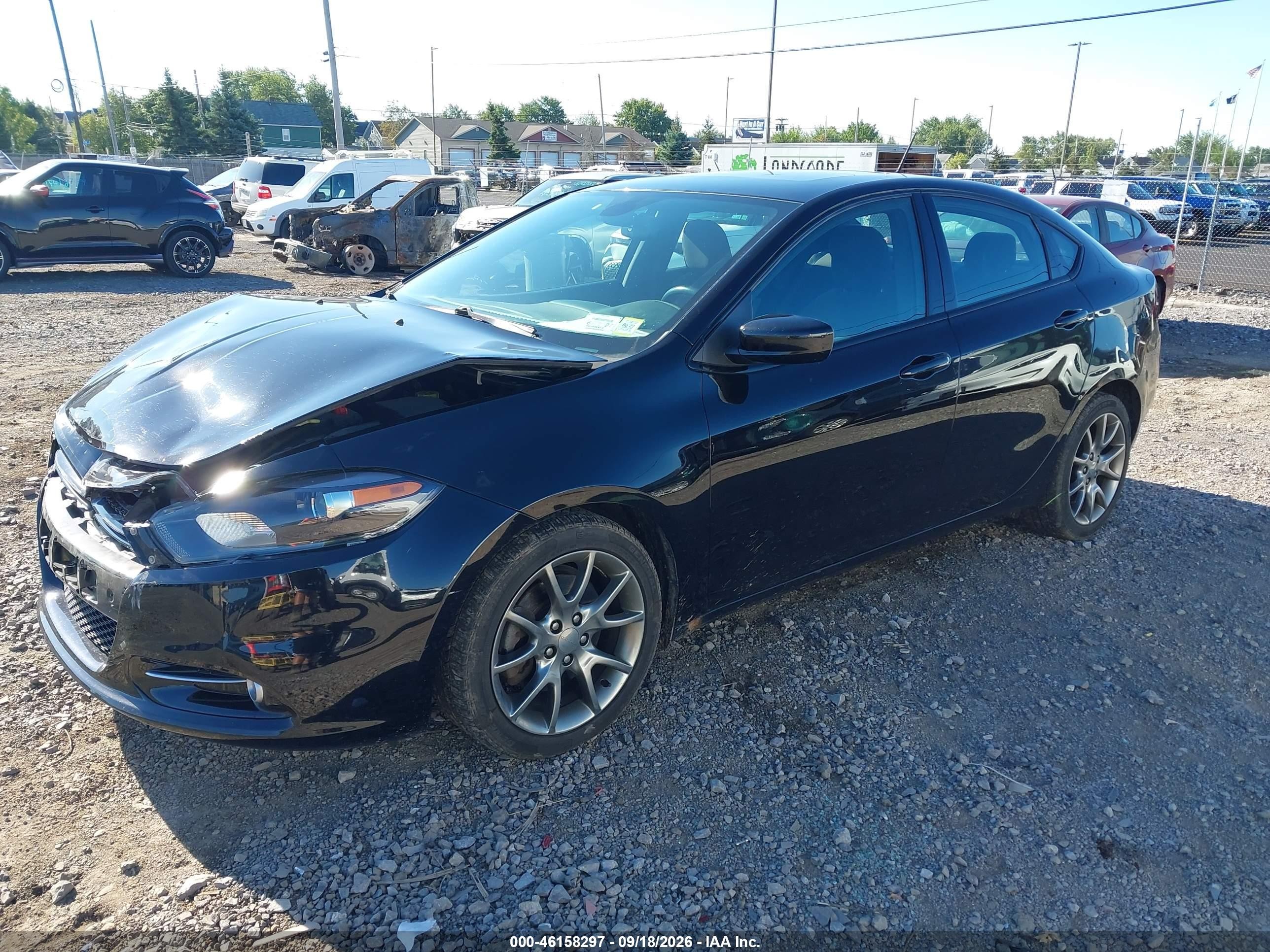 2015 Dodge Dart Sxt Black vin: 1C3CDFBB3FD140973