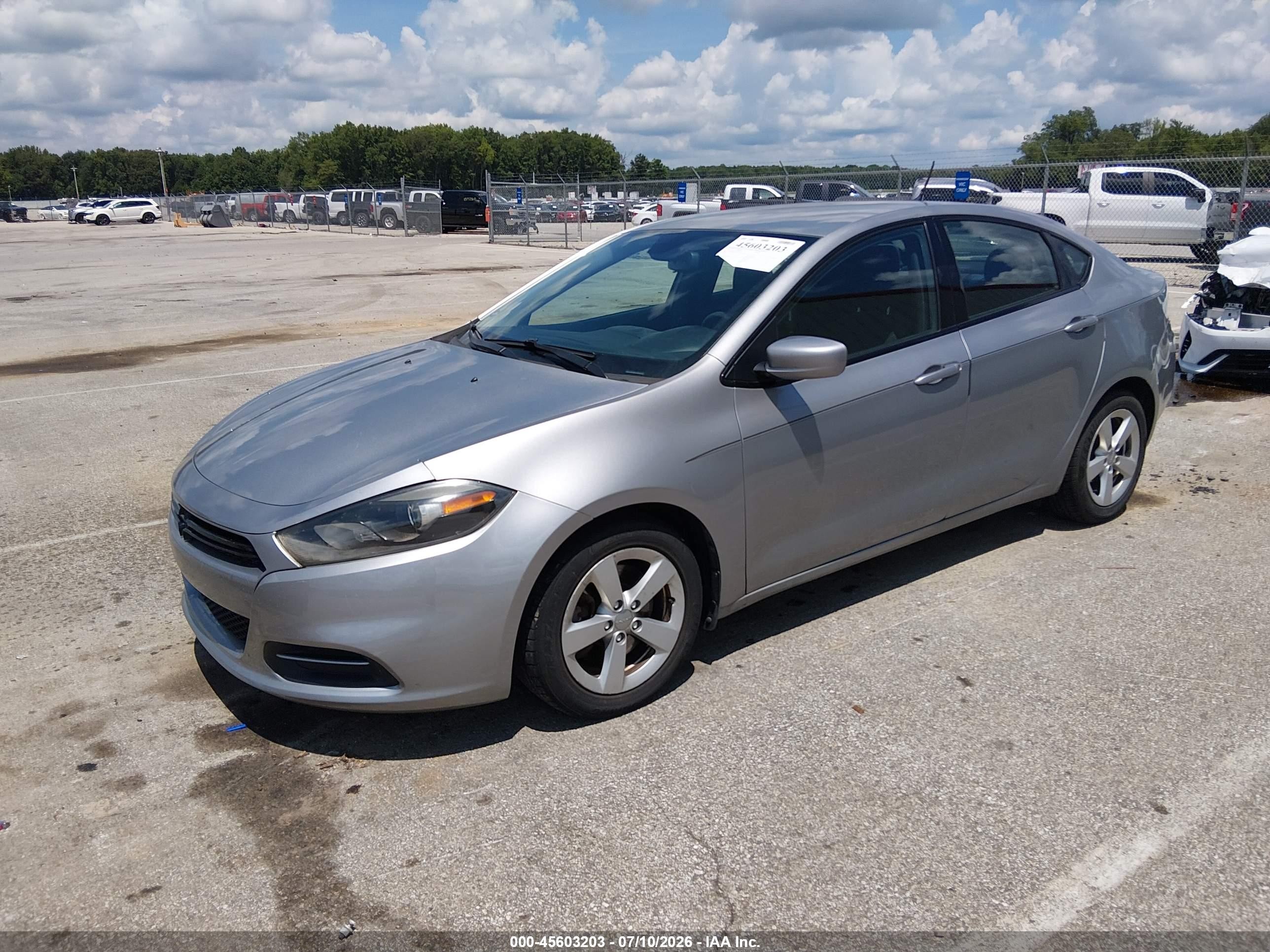 2015 Dodge Dart Sxt Silver vin: 1C3CDFBB3FD186786