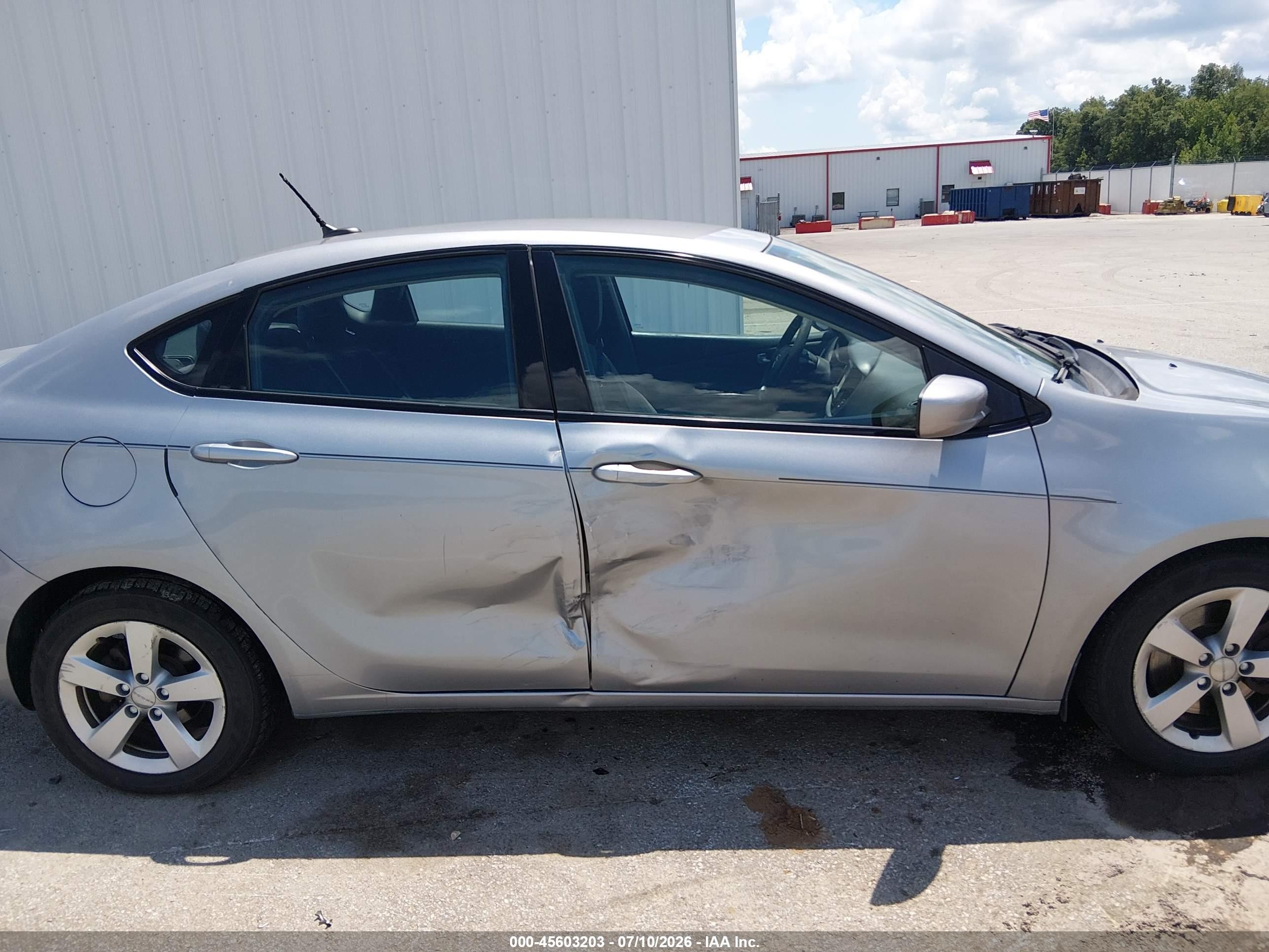 2015 Dodge Dart Sxt Silver vin: 1C3CDFBB3FD186786